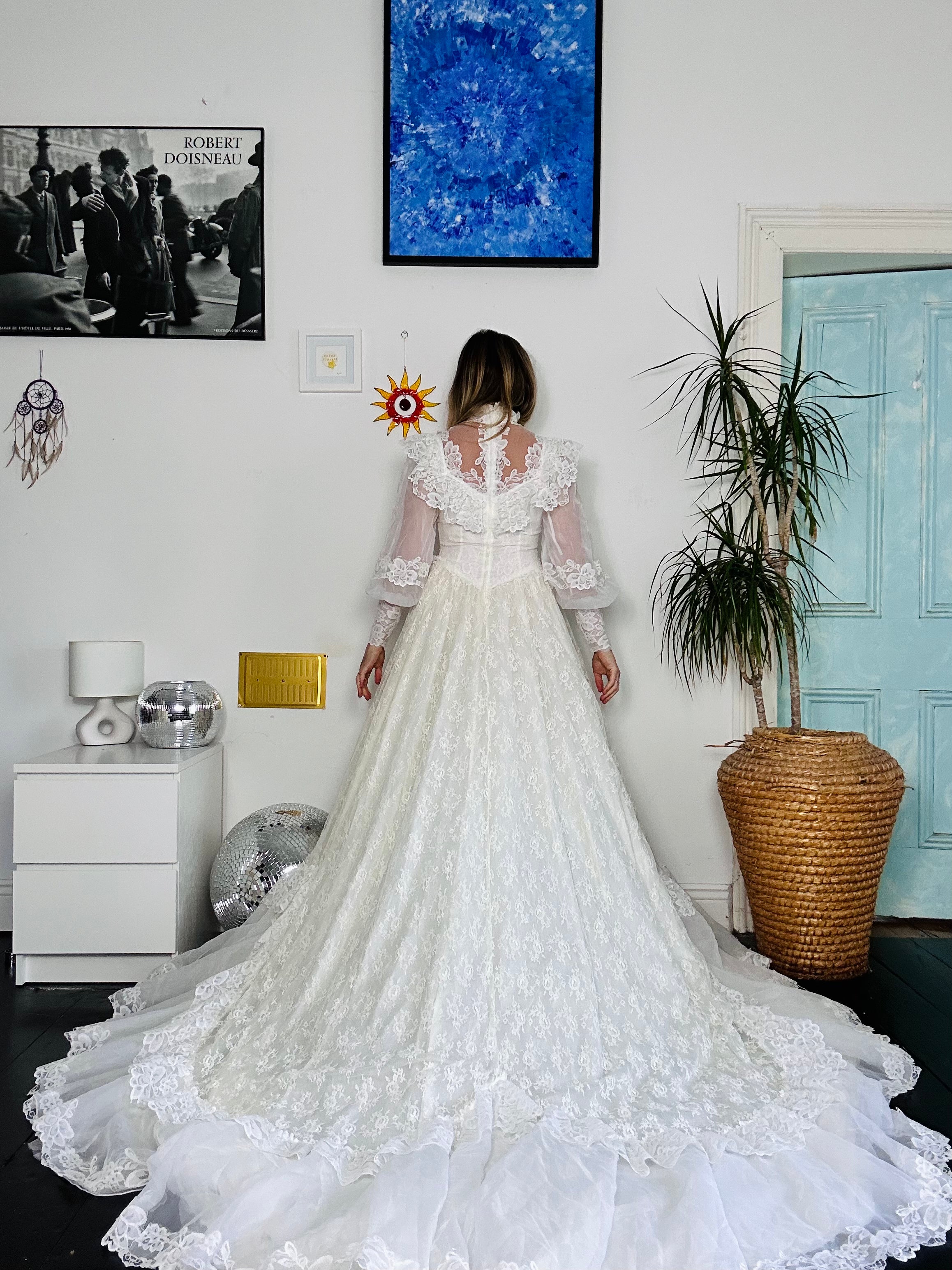 Lace 1970's Wedding Dress Size 8