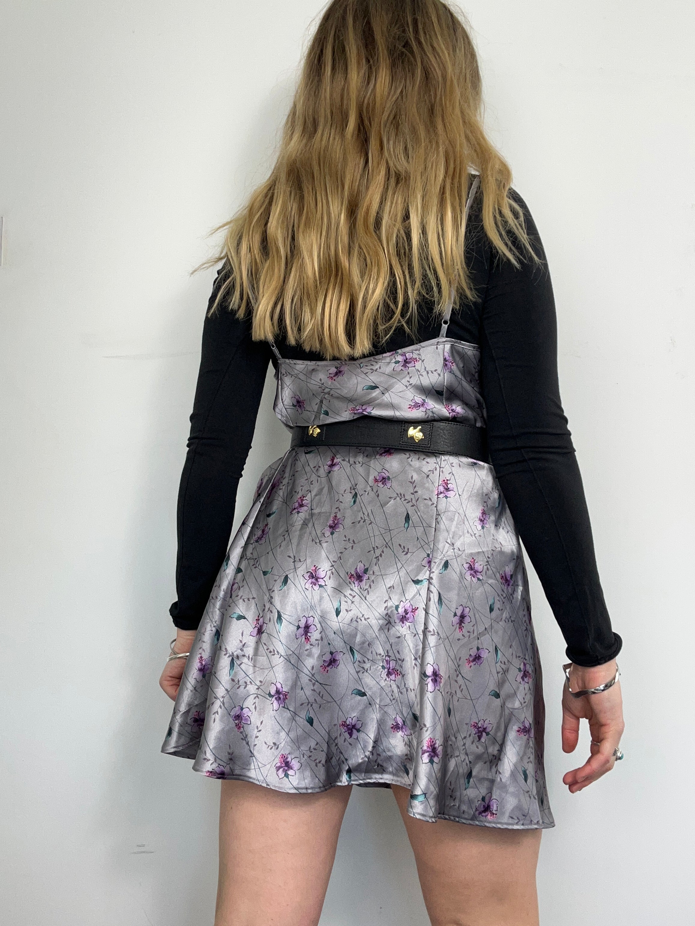 Silver Floral Lace Dress Size