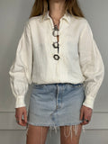 White Buckle Shirt Size S