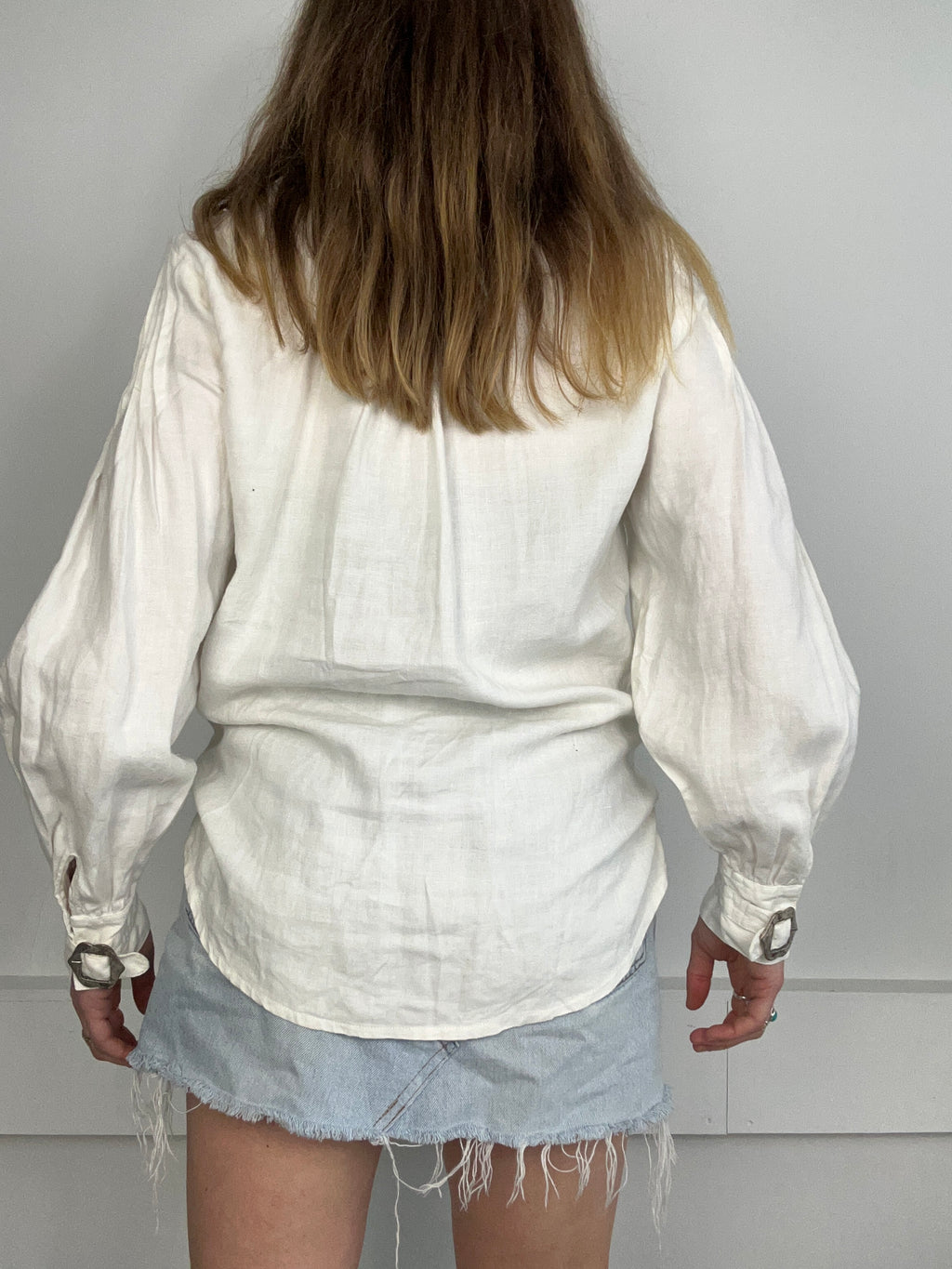 White Buckle Shirt Size S