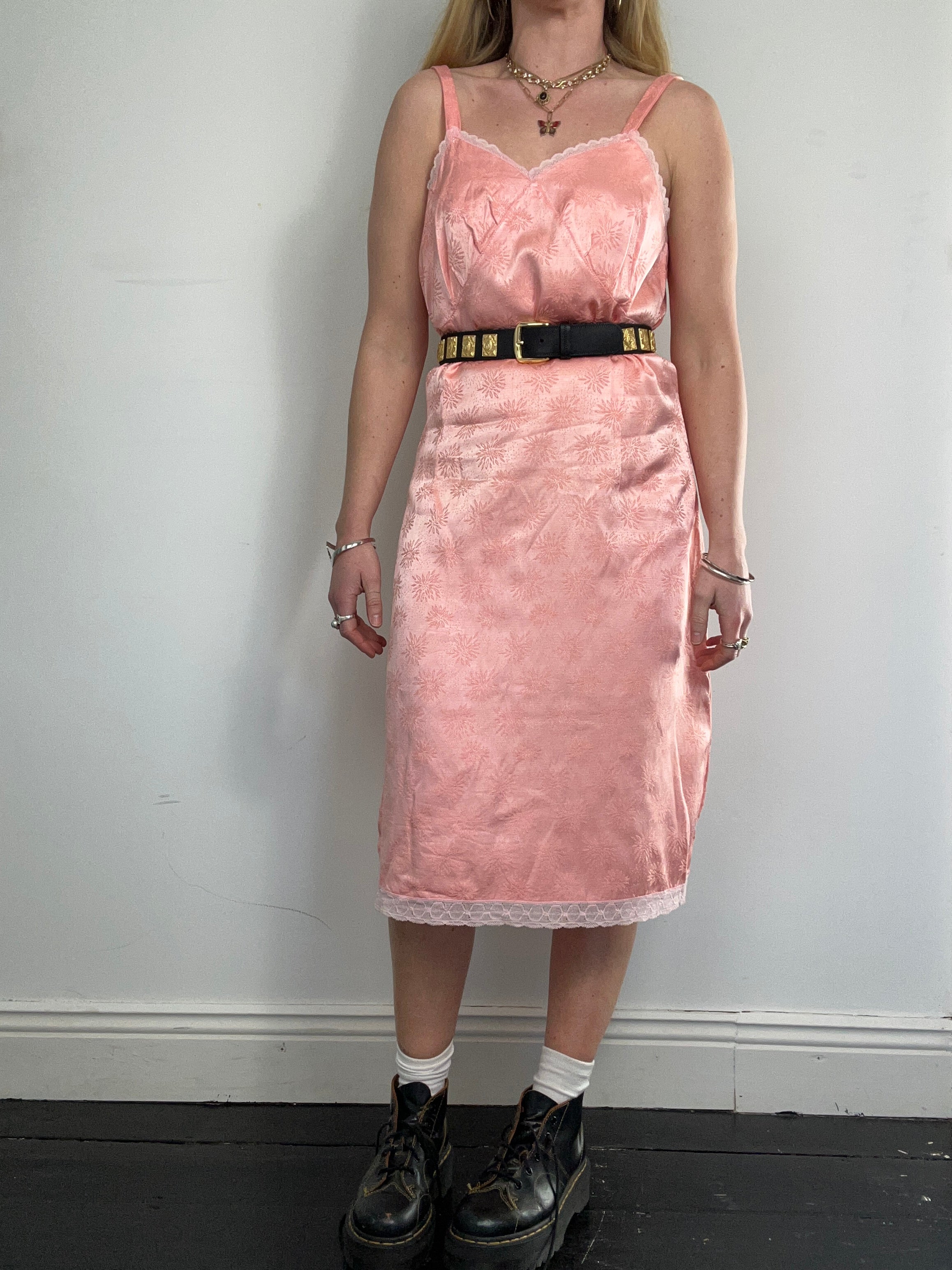 1970's Peach Silp Dress Size 10