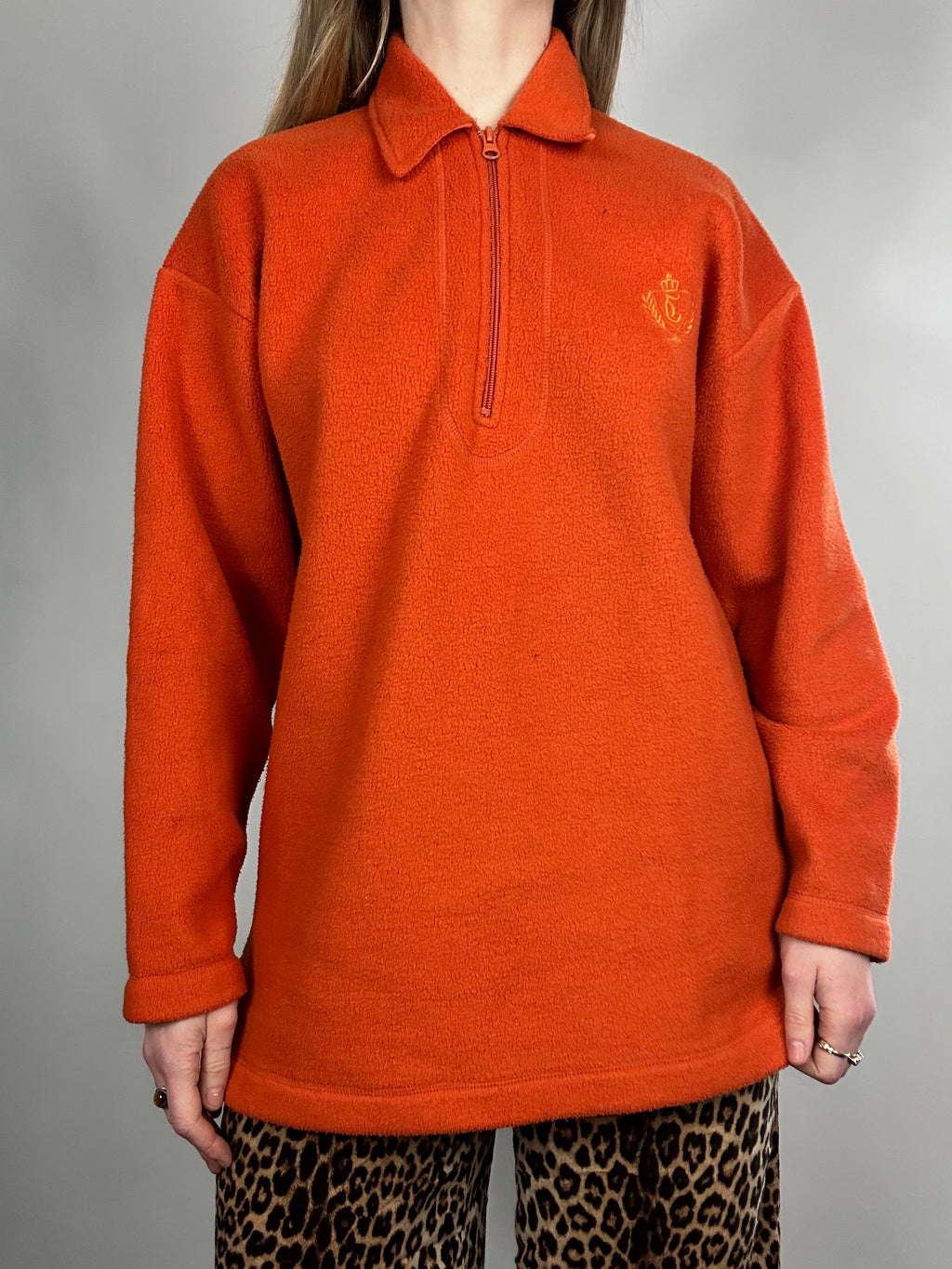 Orange 9's Half Zip Fleece Size M