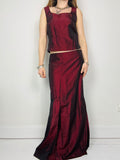 Wine Silk Two Piece Set Size 12