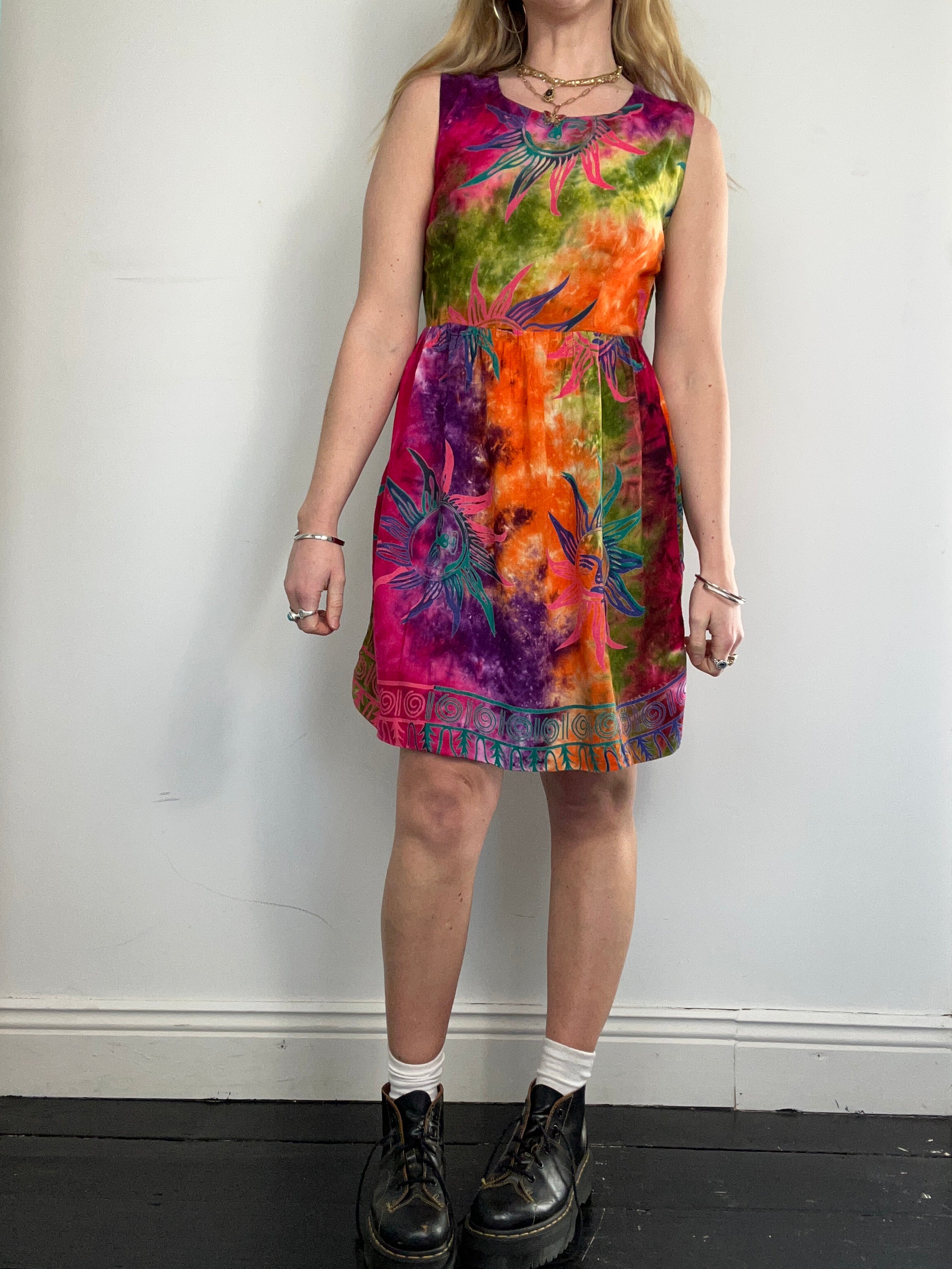 Tie Dye Sun Print Sun Dress Size 8