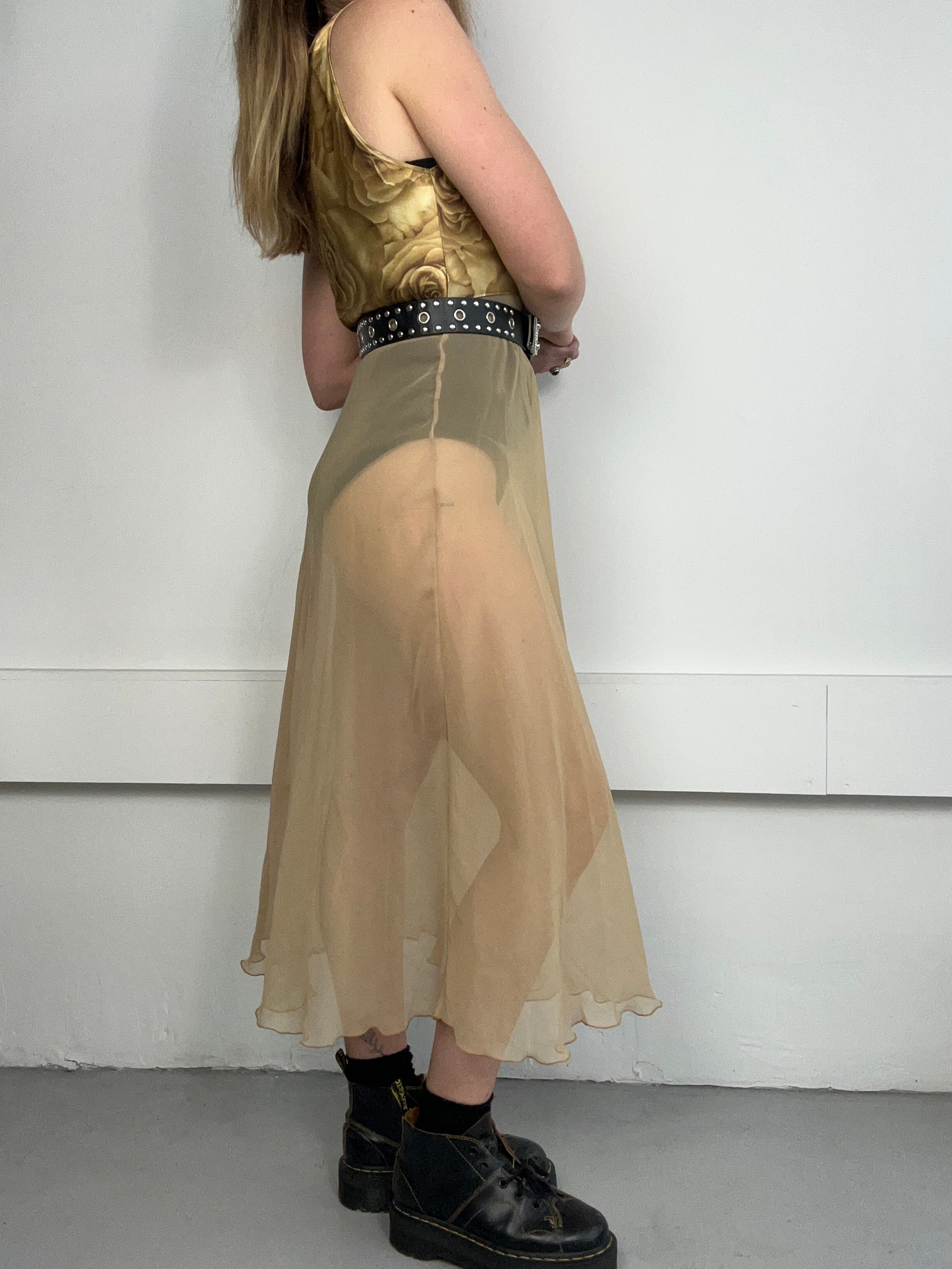Gold Sheer Silp Dress Size 10/12