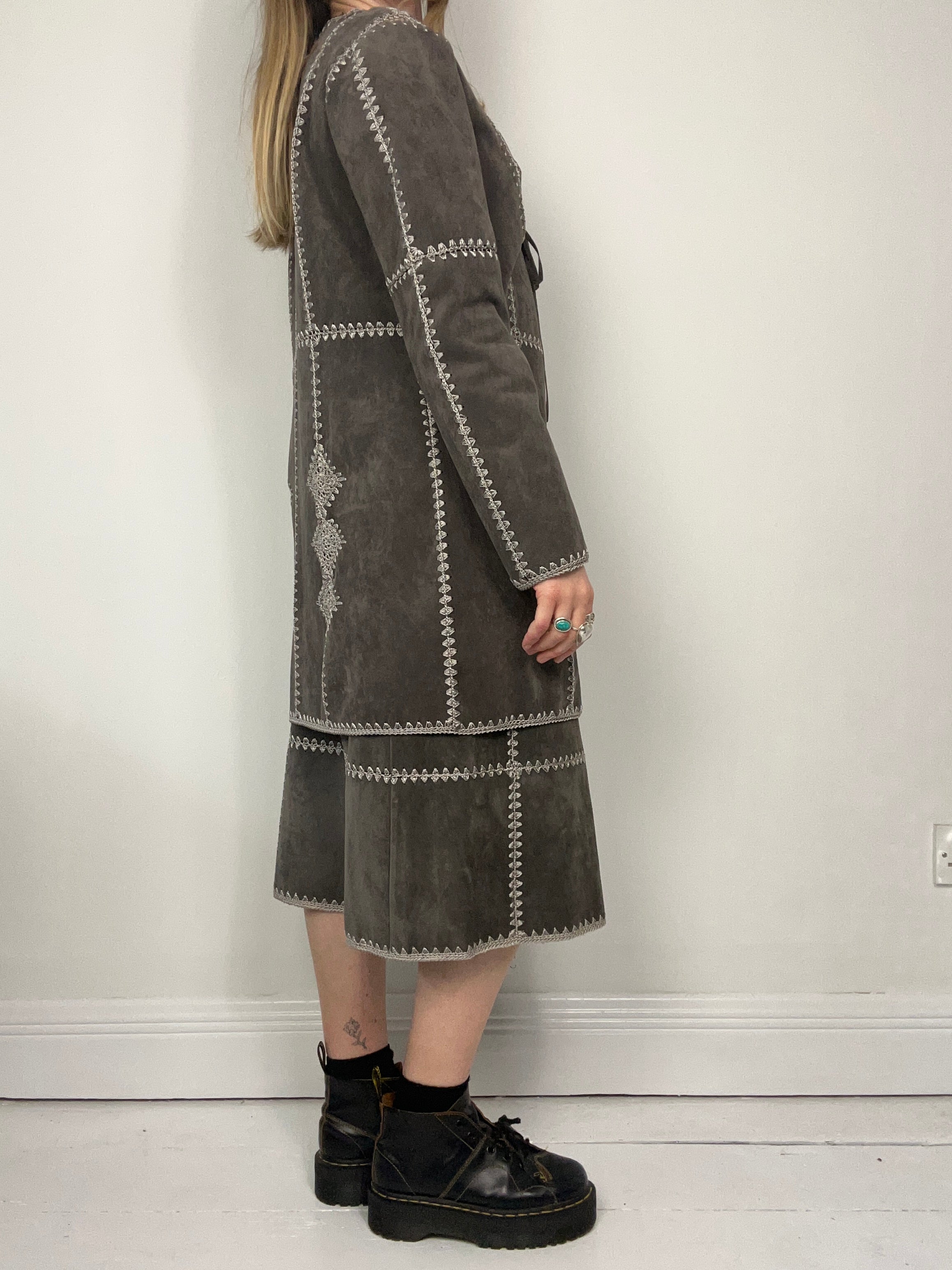 Faux Suede Two Piece Set Size 12