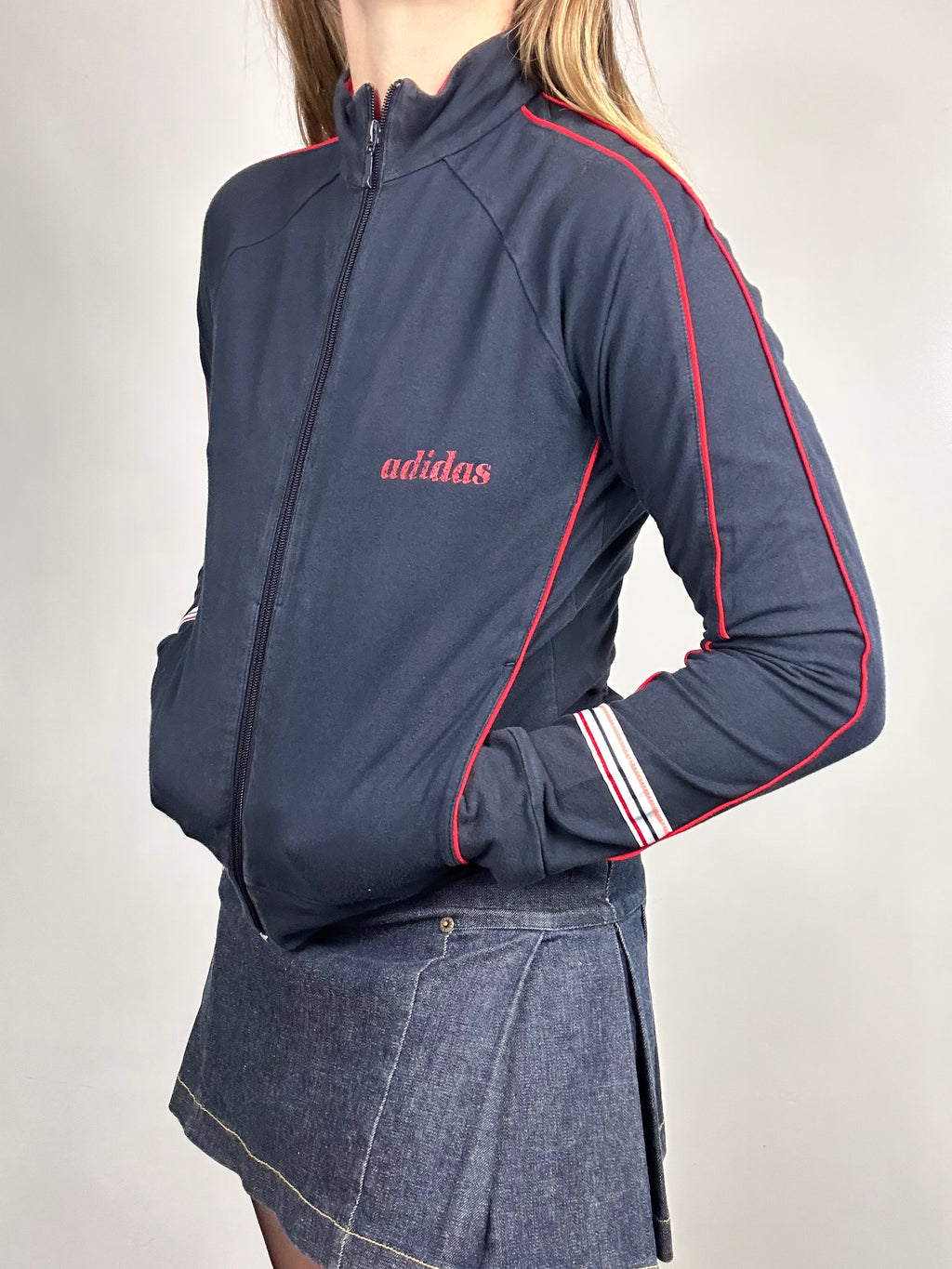 Navy Adidas Track JAcket Size S