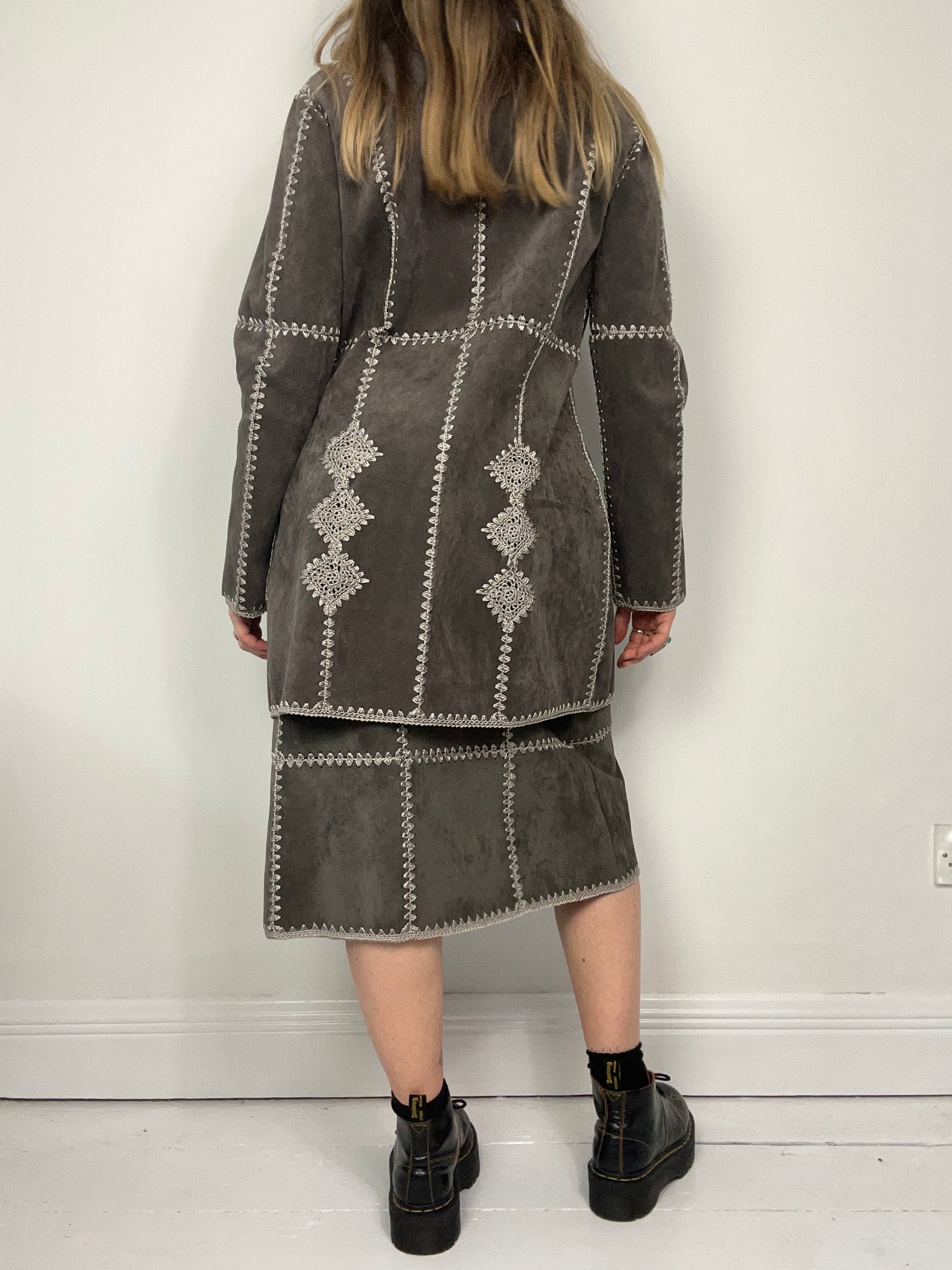 Faux Suede Two Piece Set Size 12