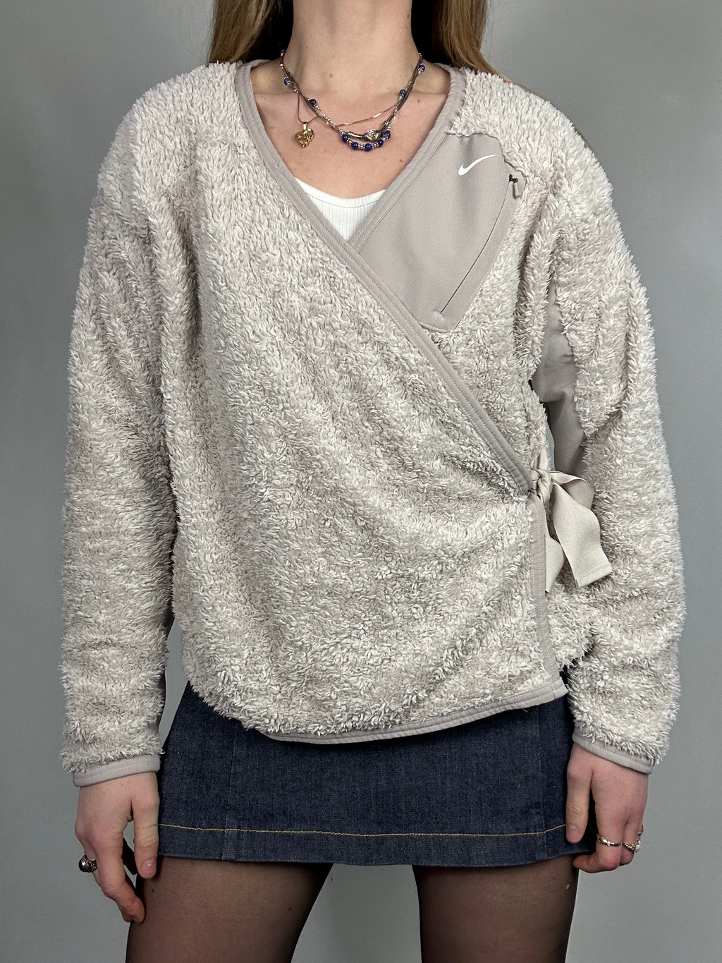 Nike Teddy Fleece Wrap Top Size 12