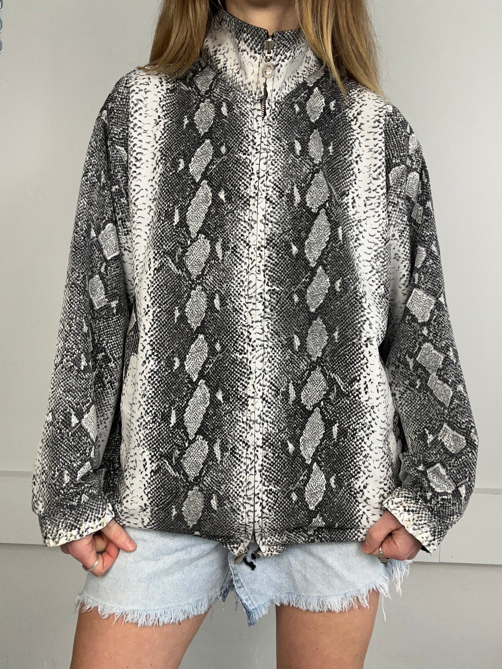 Snake Print Bomber Jacket Size M/L