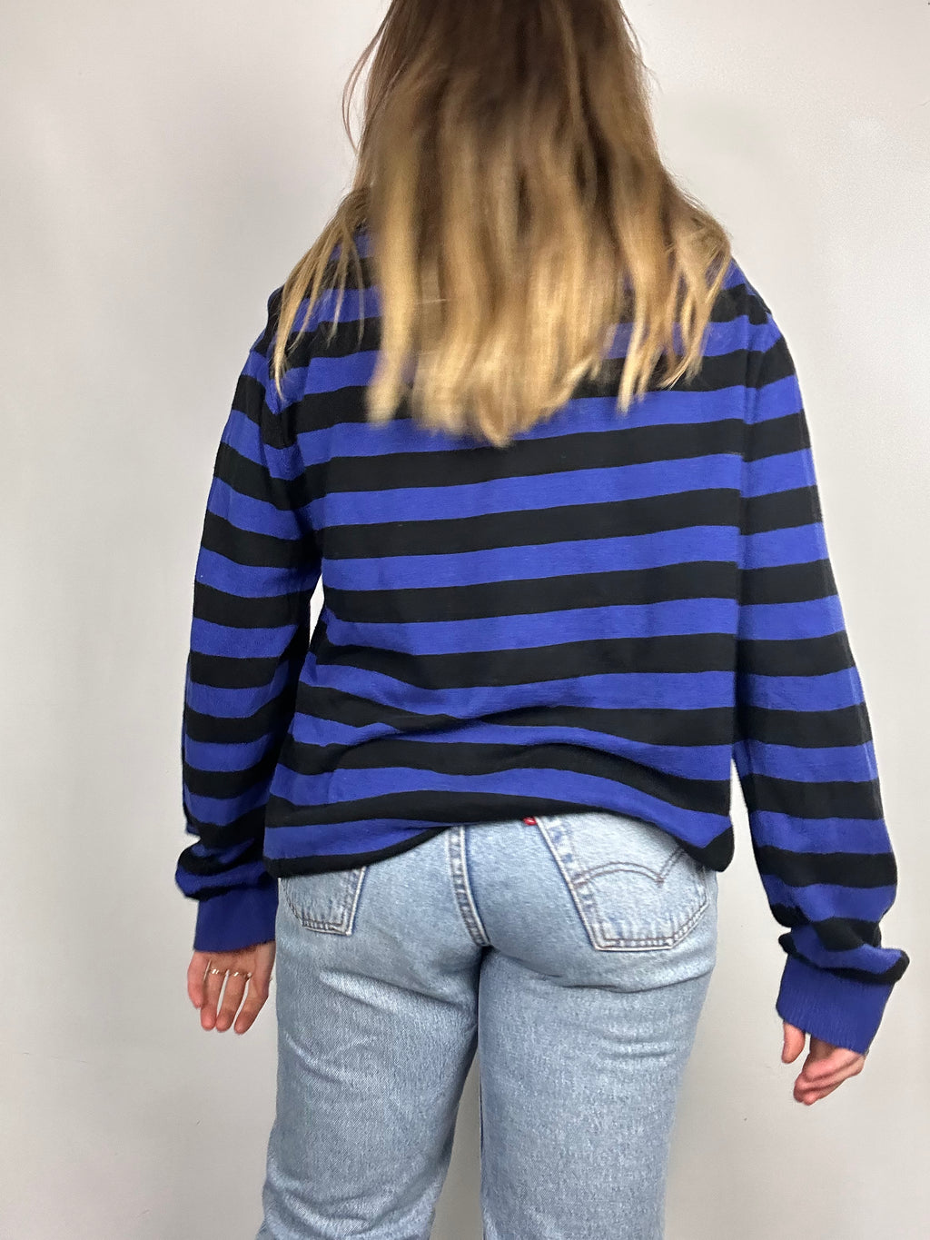 Blue Striped Sweater Size L