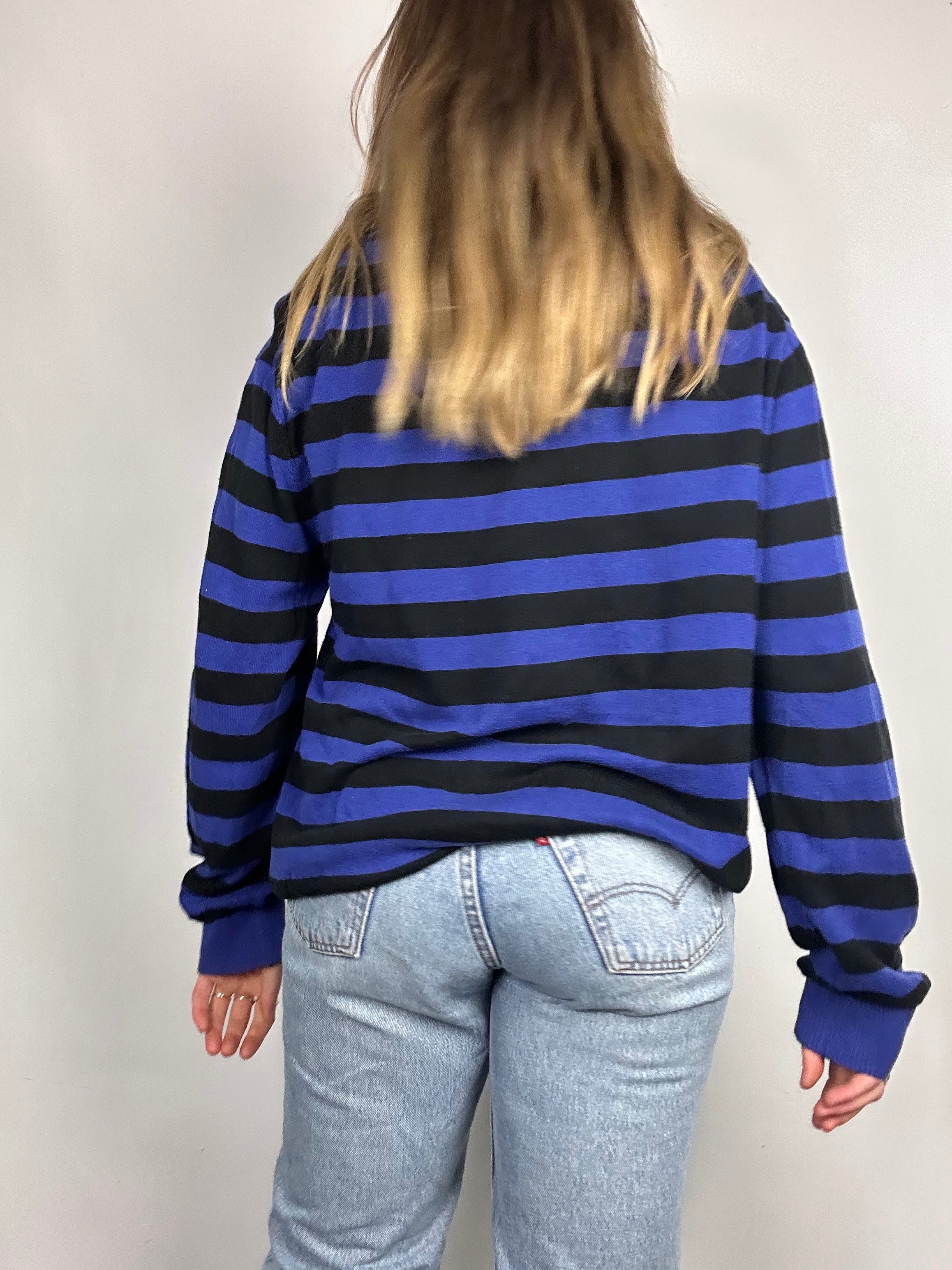 Blue Striped Sweater Size L