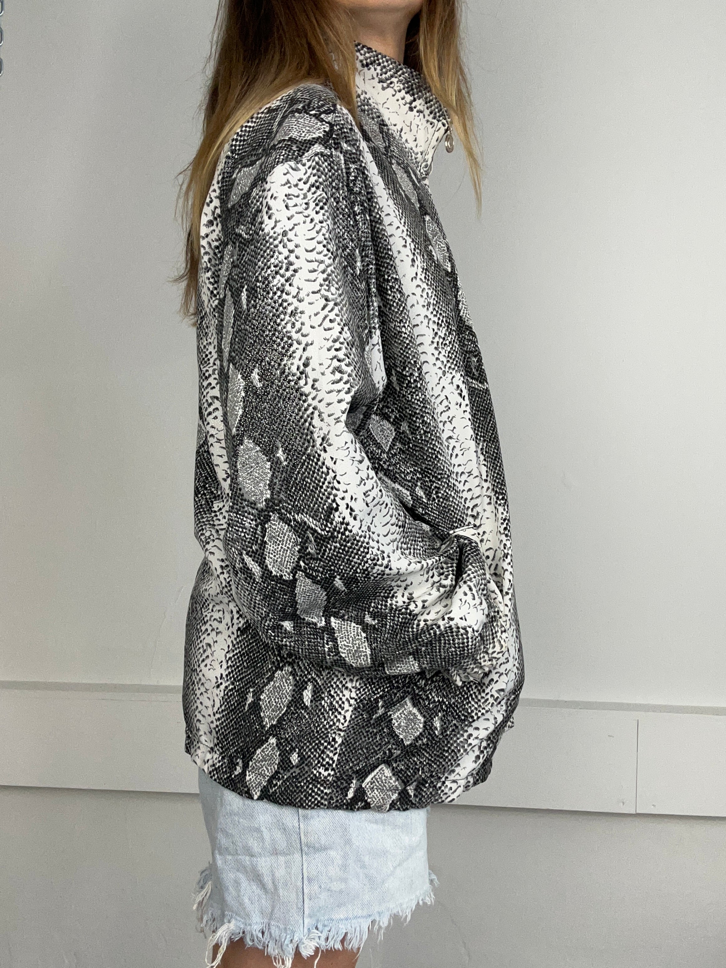 Snake Print Bomber Jacket Size M/L