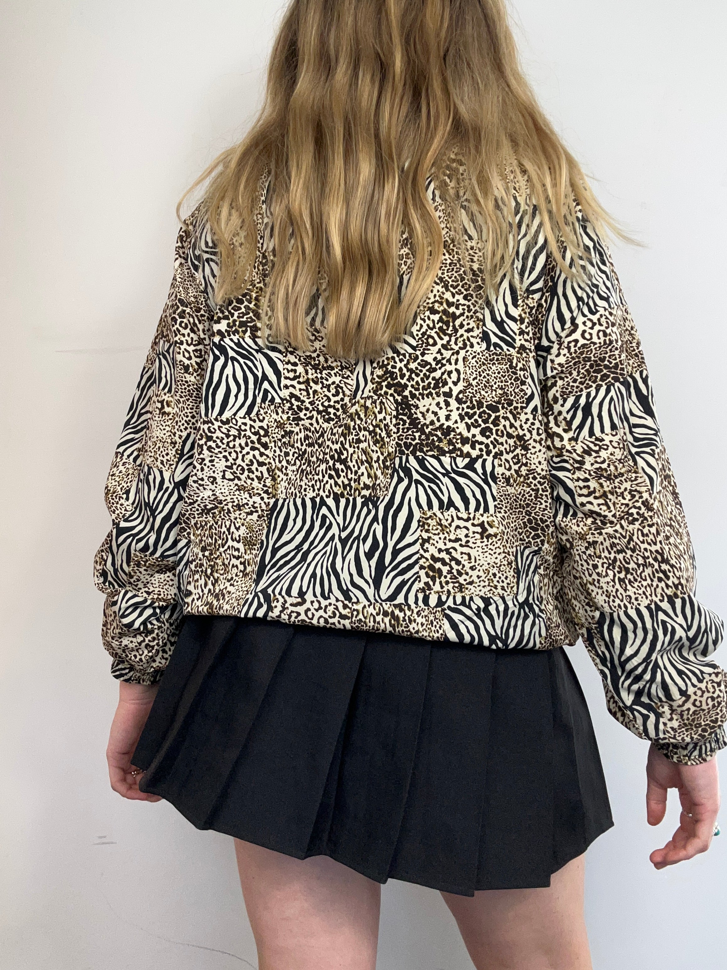 Zebra print Bomber Jacket Size M