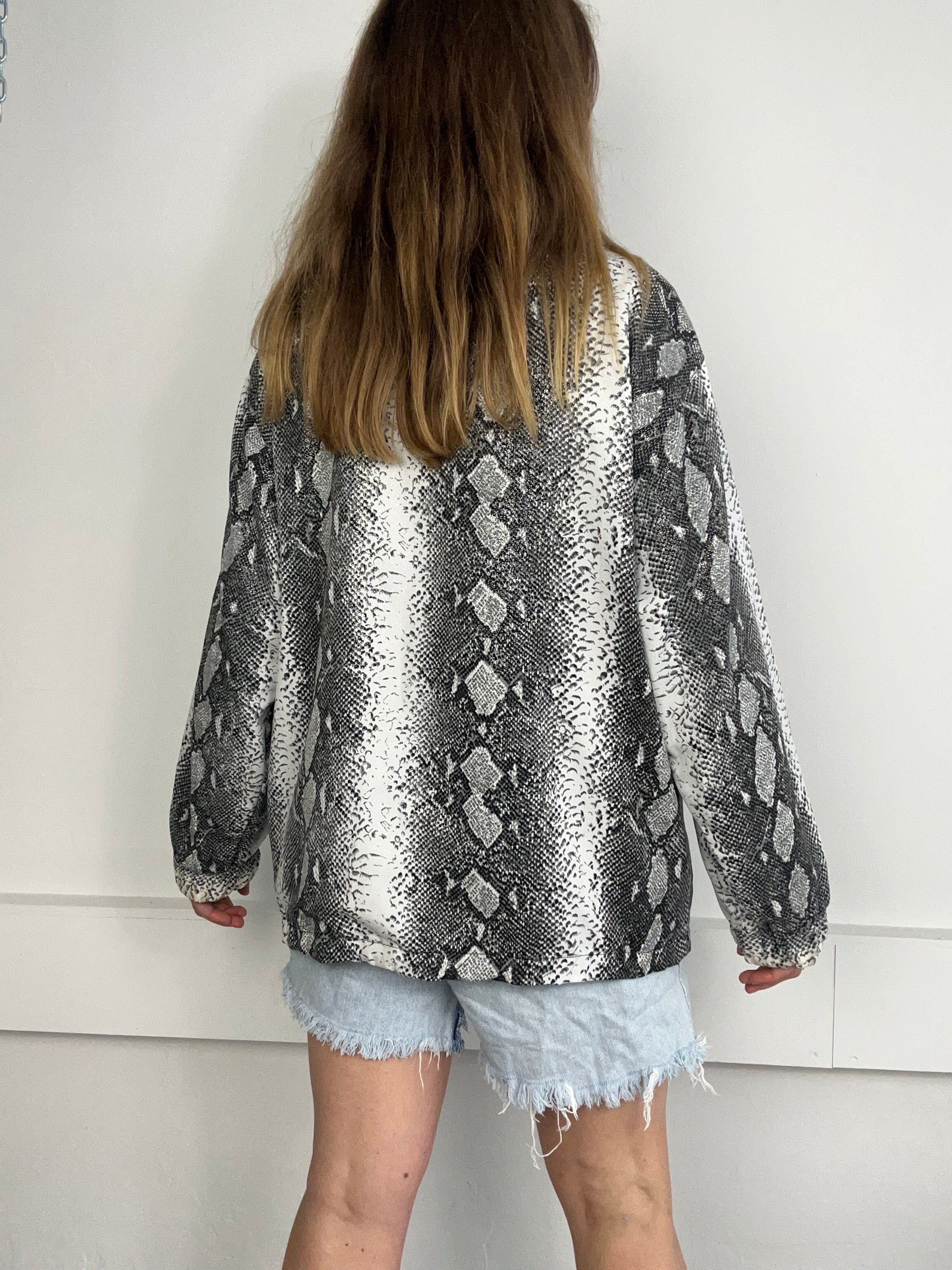 Snake Print Bomber Jacket Size M/L