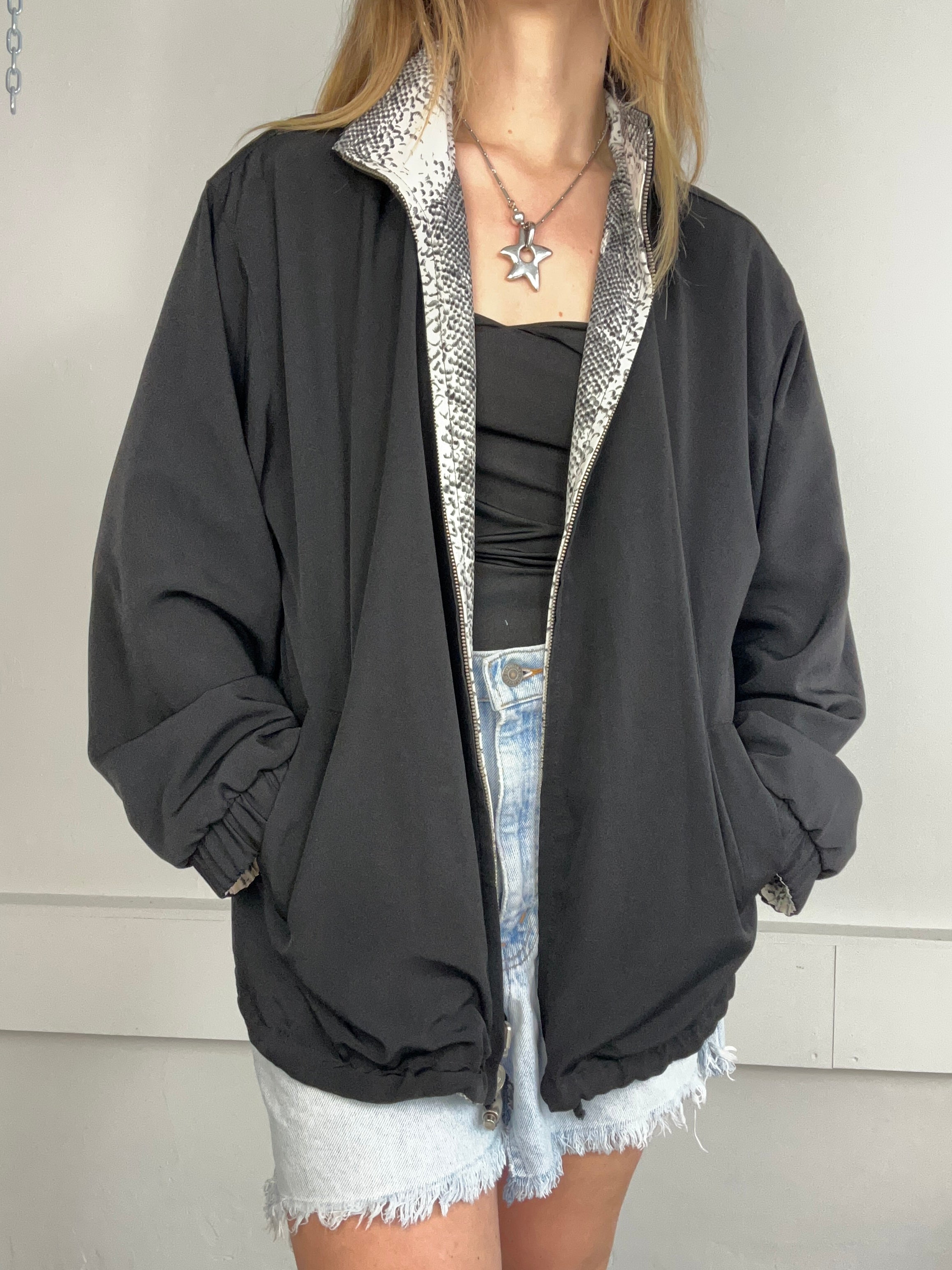 Snake Print Bomber Jacket Size M/L