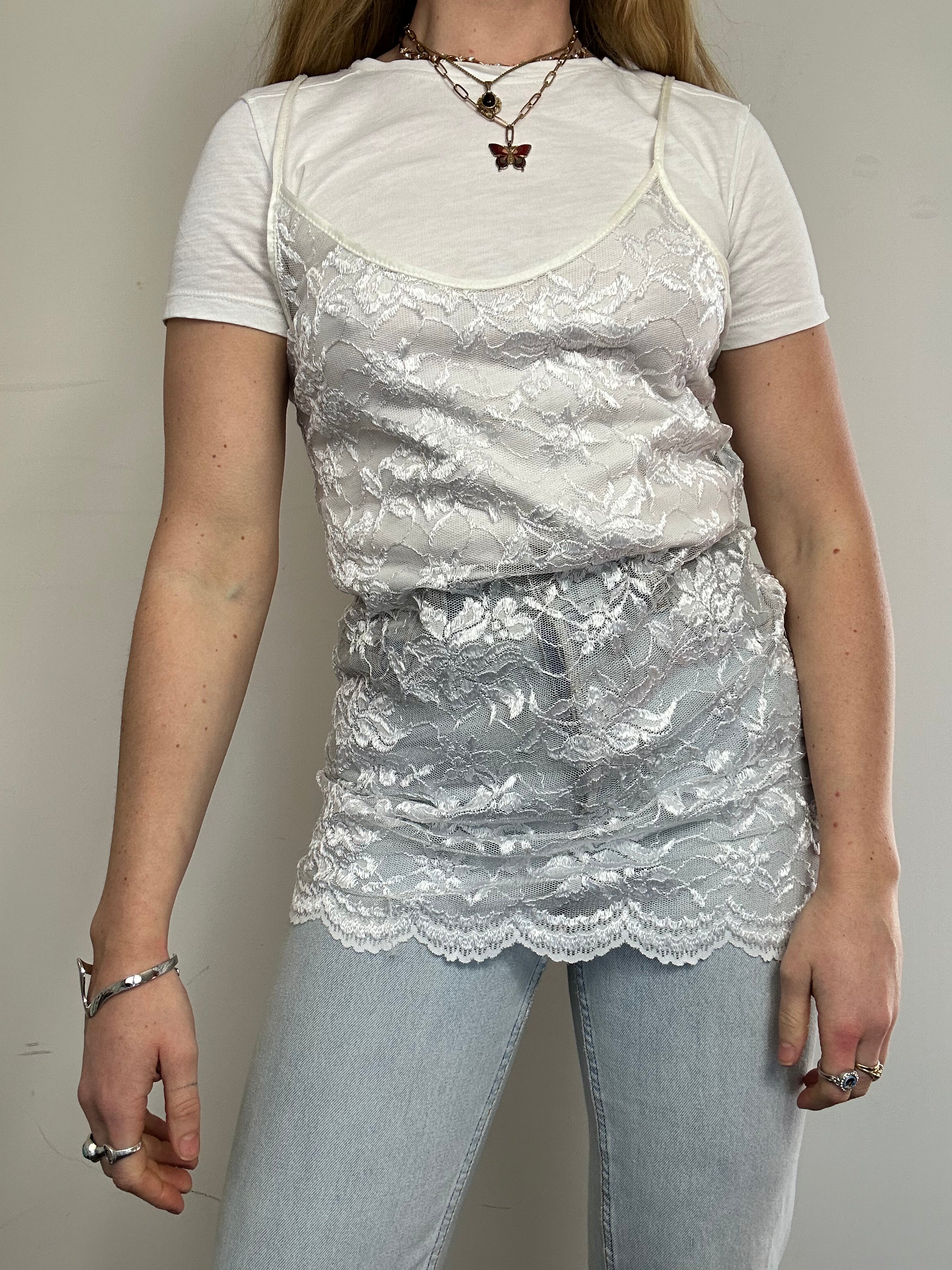 Lace See Through Slip Dress Size S