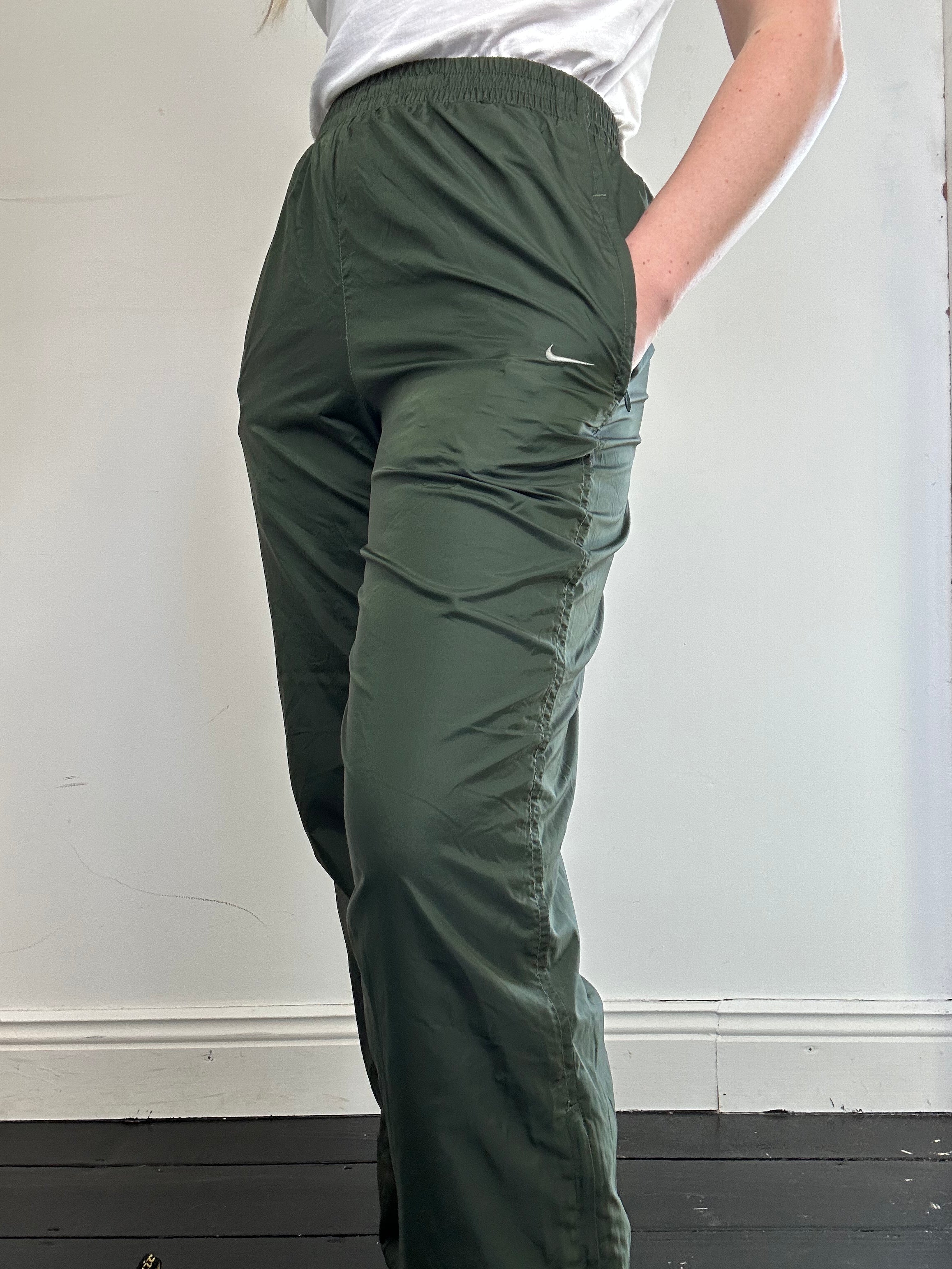 Green kaki Nike Tracksuit Bottoms Size s