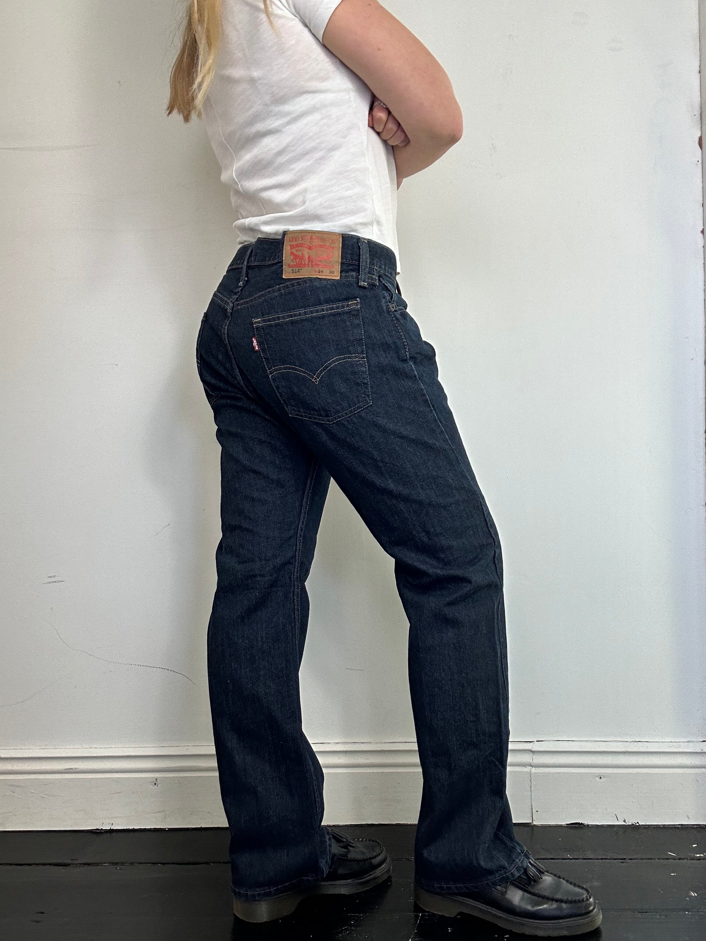 Levis 501 Indigo Mid Rise Jeans Size