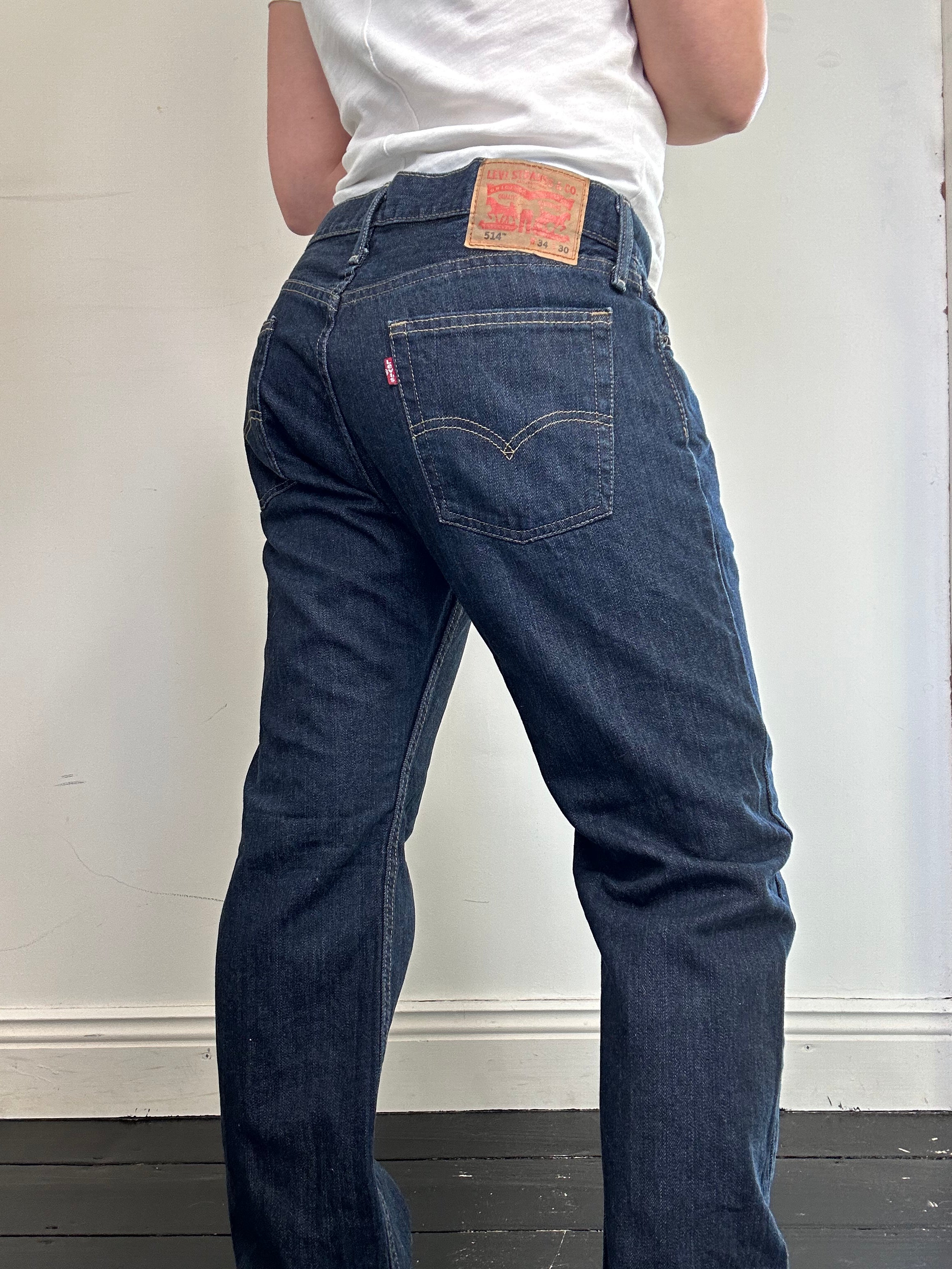 Levis 501 Indigo Mid Rise Jeans Size