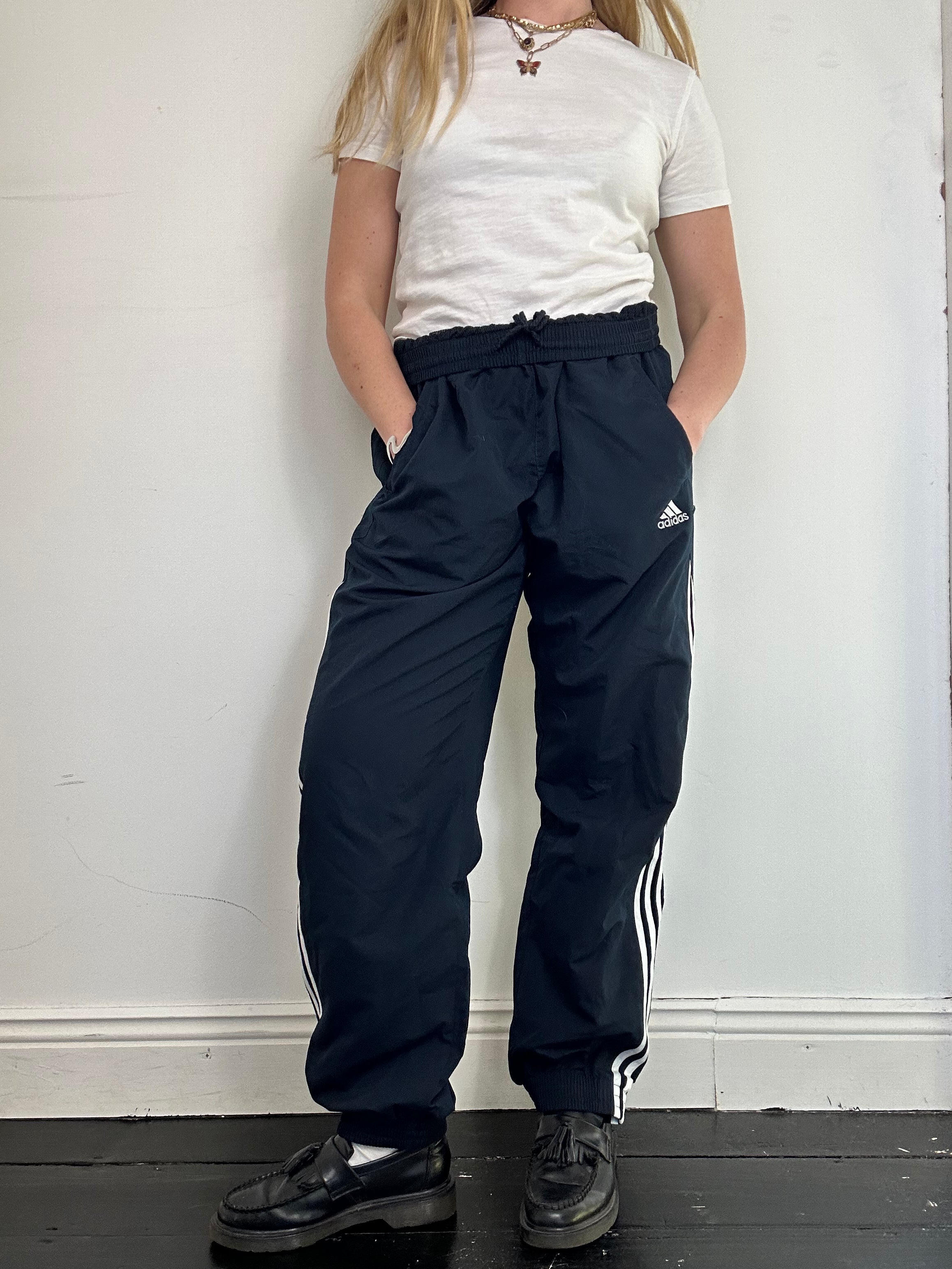 Adidas Navy Tracksuit Bottoms Size L