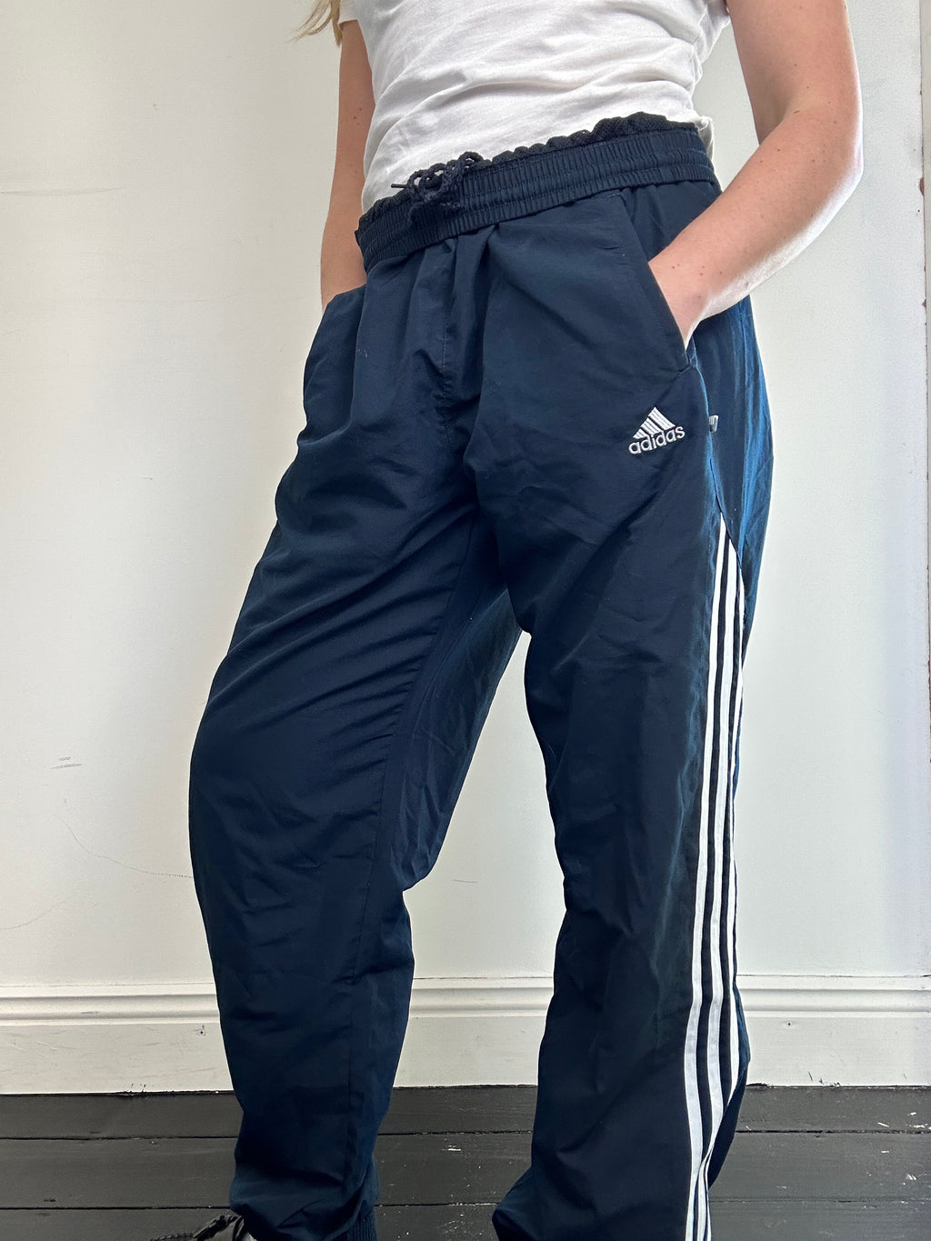 Adidas Navy Tracksuit Bottoms Size L