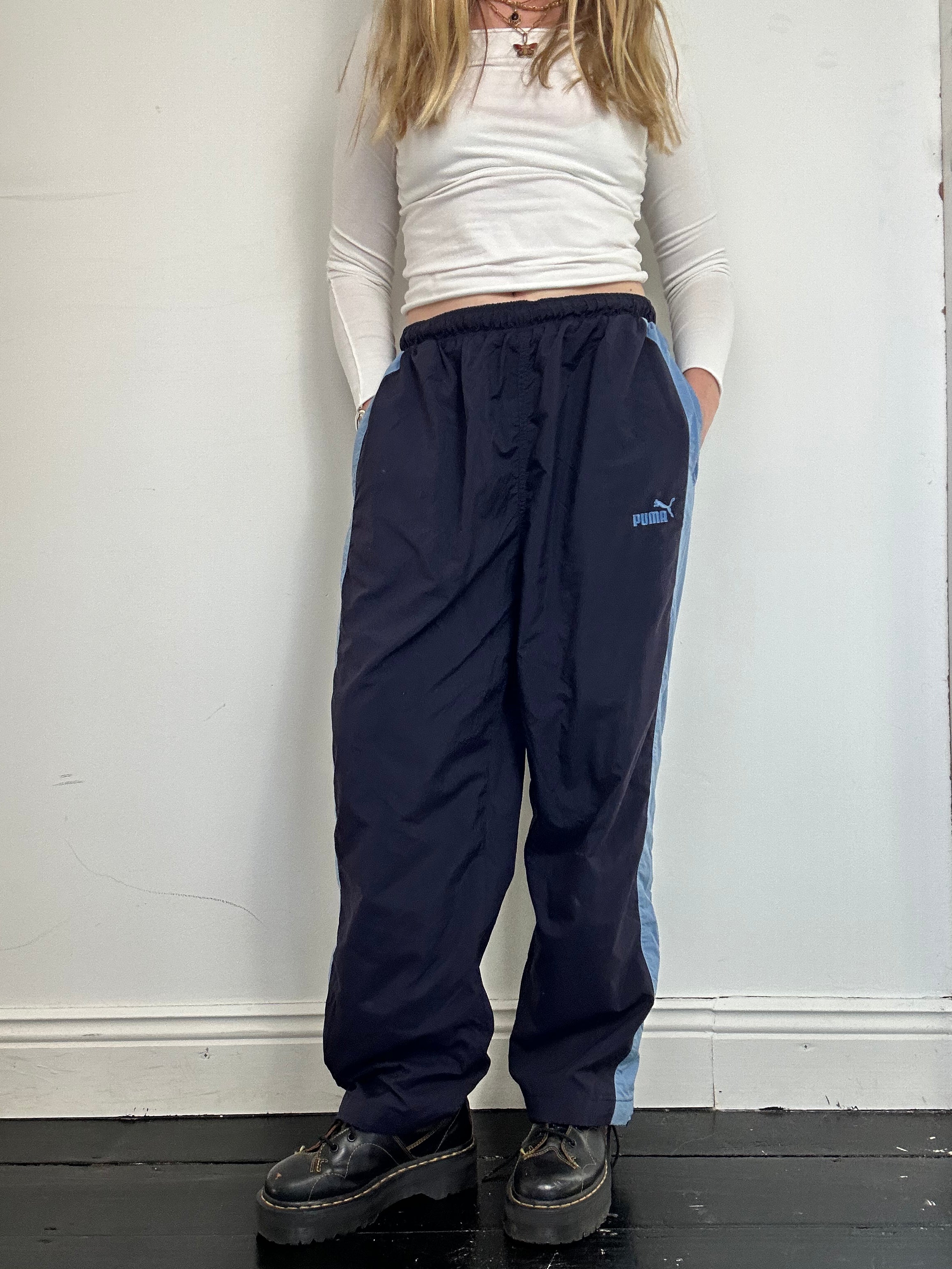 Puma Wide Leg baggie Tracksuit Bottoms
