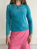 Turquoise Burberry Long Sleeve Top Size 10