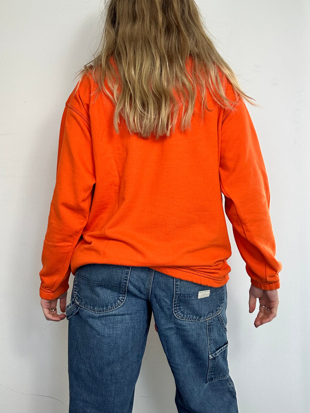 Champion Orange Half Zip Sweater Size M