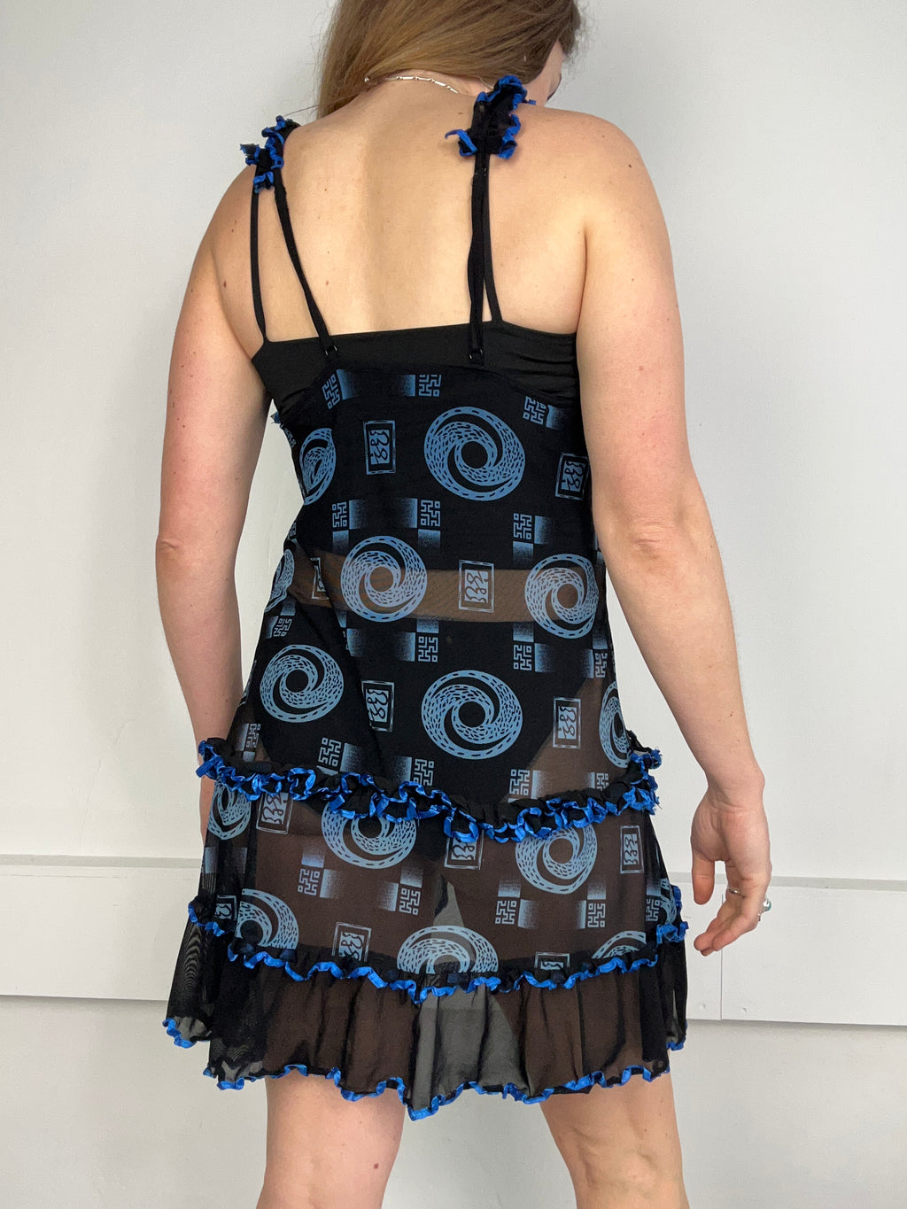 Ruffle Blue Slip Dress Size 10
