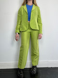 Lime Green Silk Suit Size 8