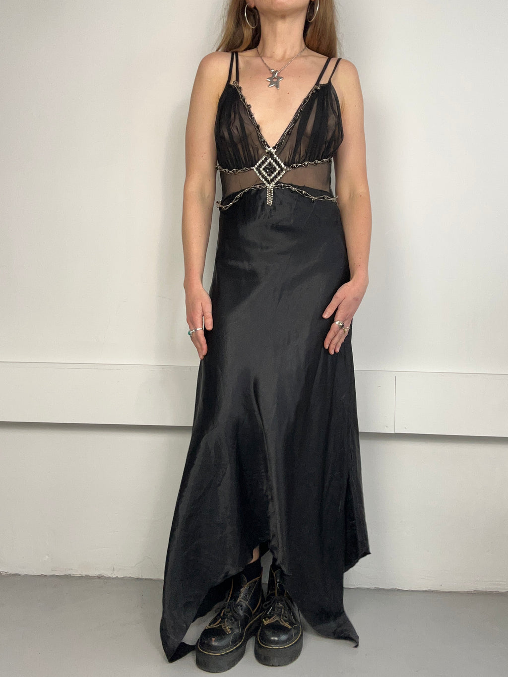 Black Embellished Slip Dress Size 10