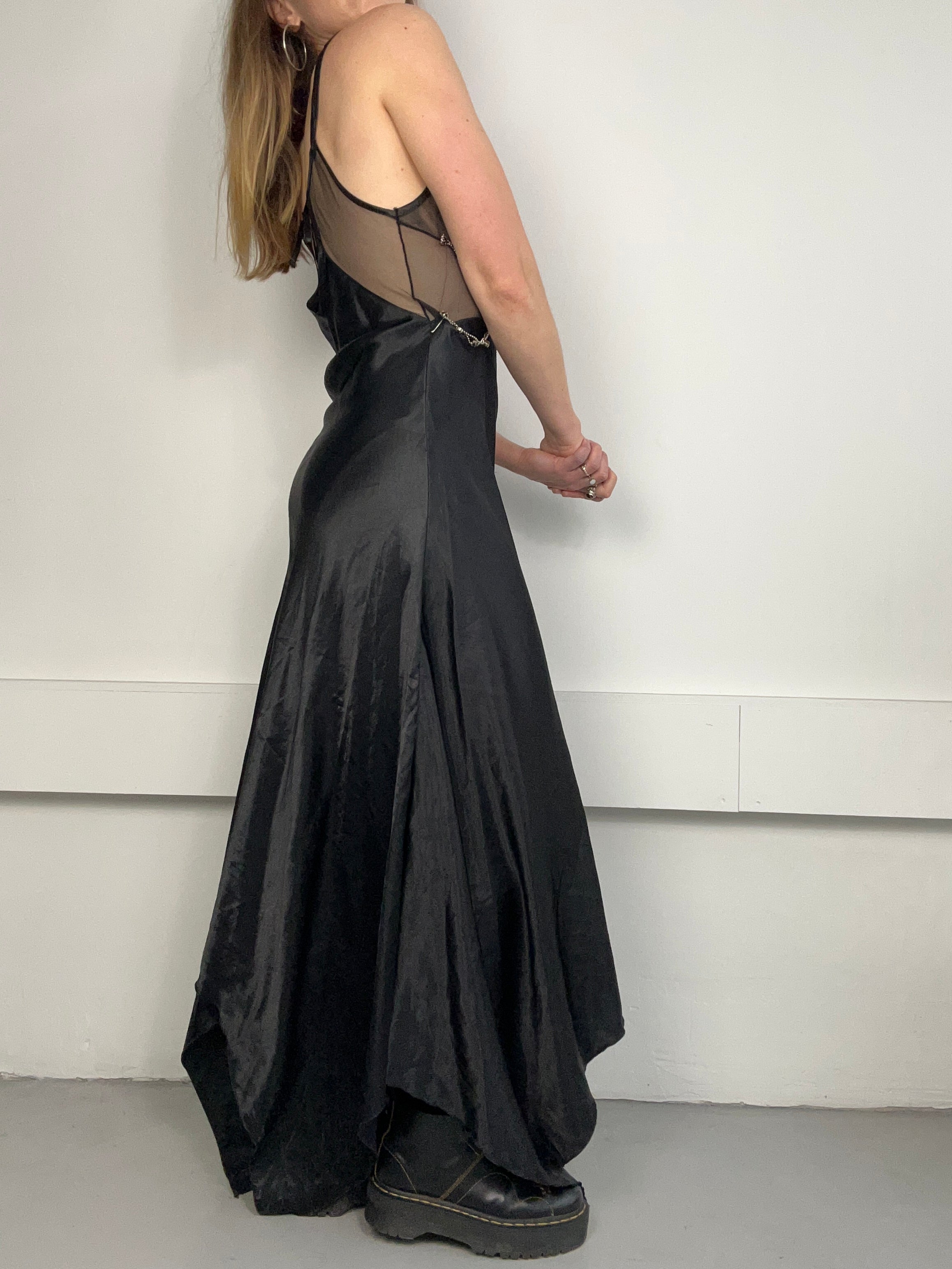 Black Embellished Slip Dress Size 10