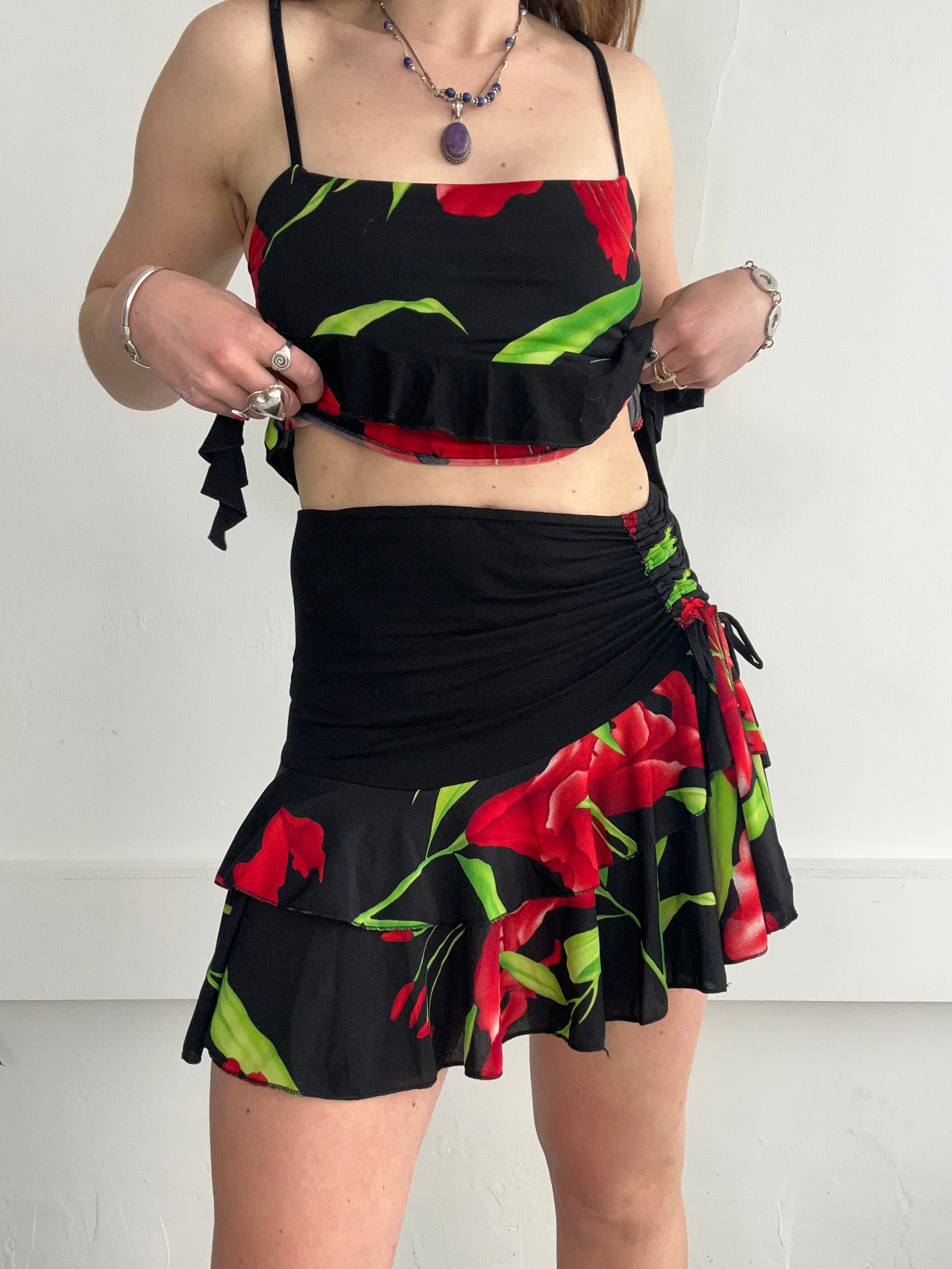 Flroal Ruffle Two piece Set Size 10