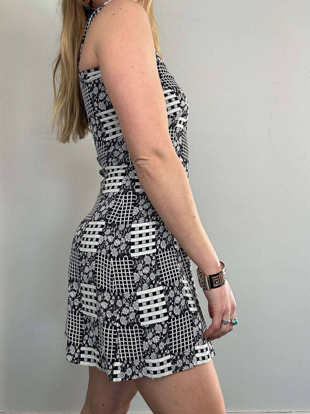 Patchwork Mini Dress 90's Size 6