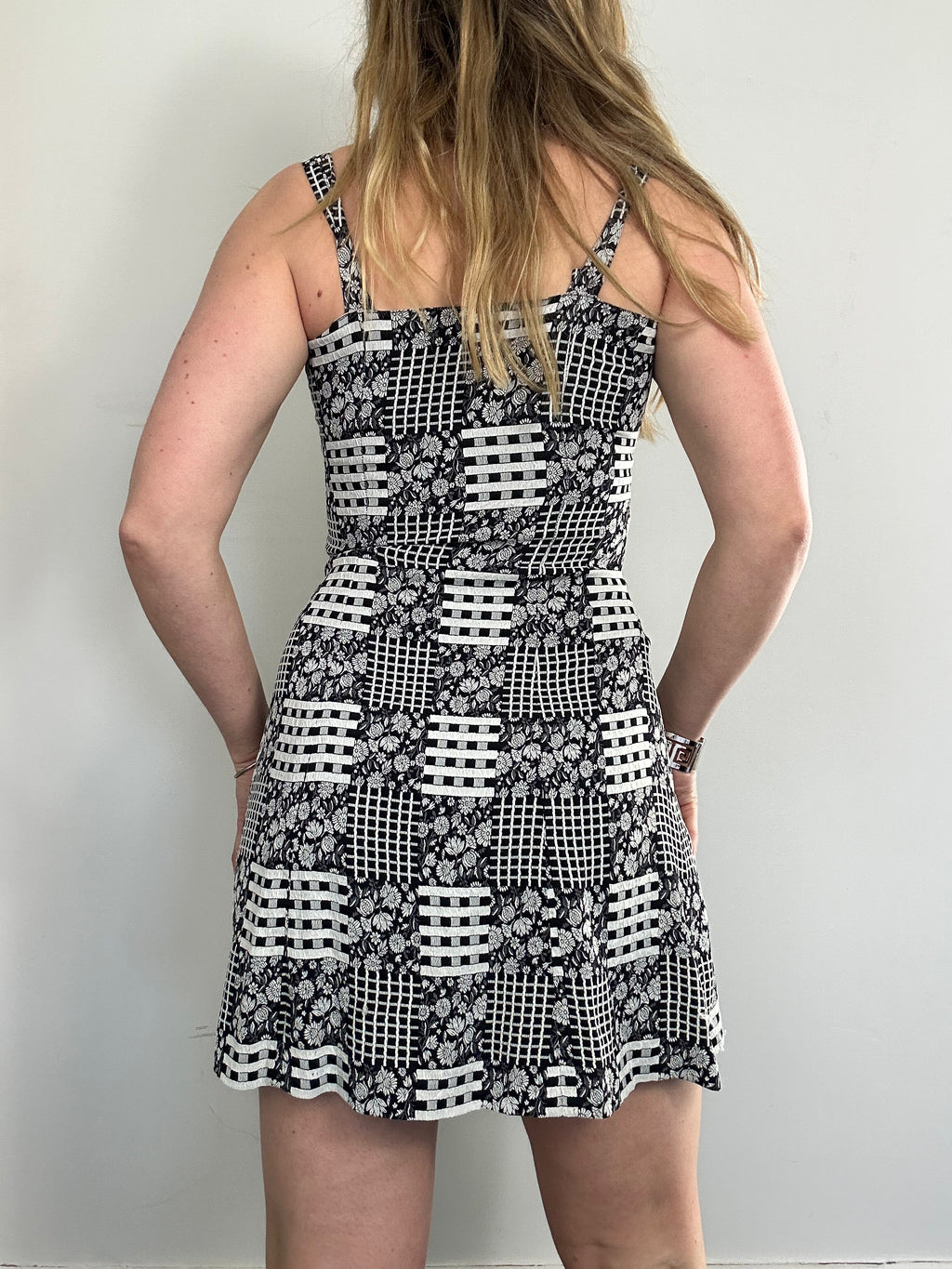 Patchwork Mini Dress 90's Size 6