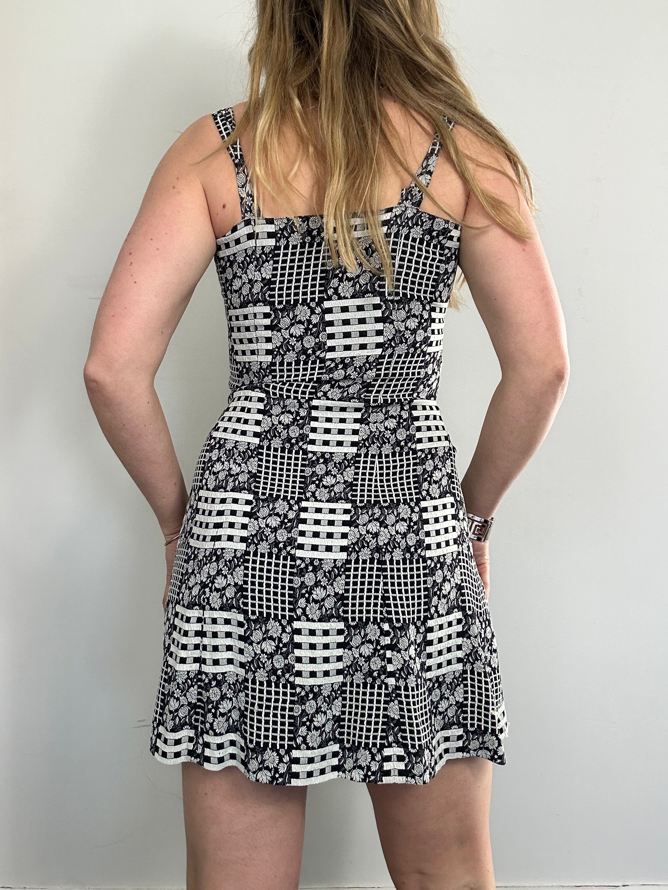 Patchwork Mini Dress 90's Size 6