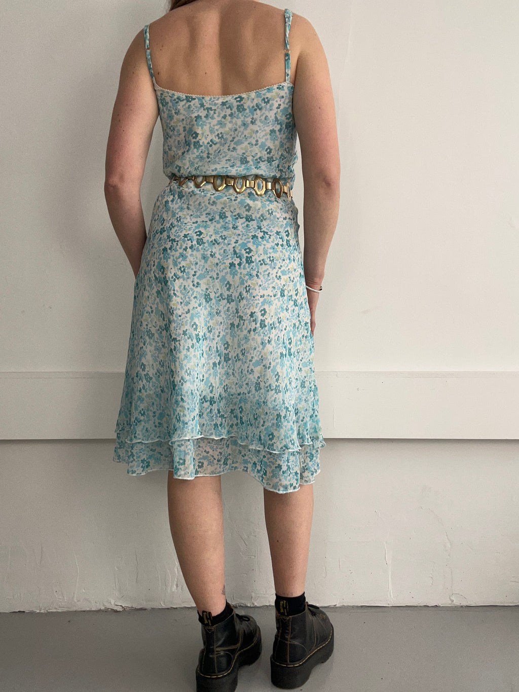 90's Baby Blue Floral Cami Dress Size 10