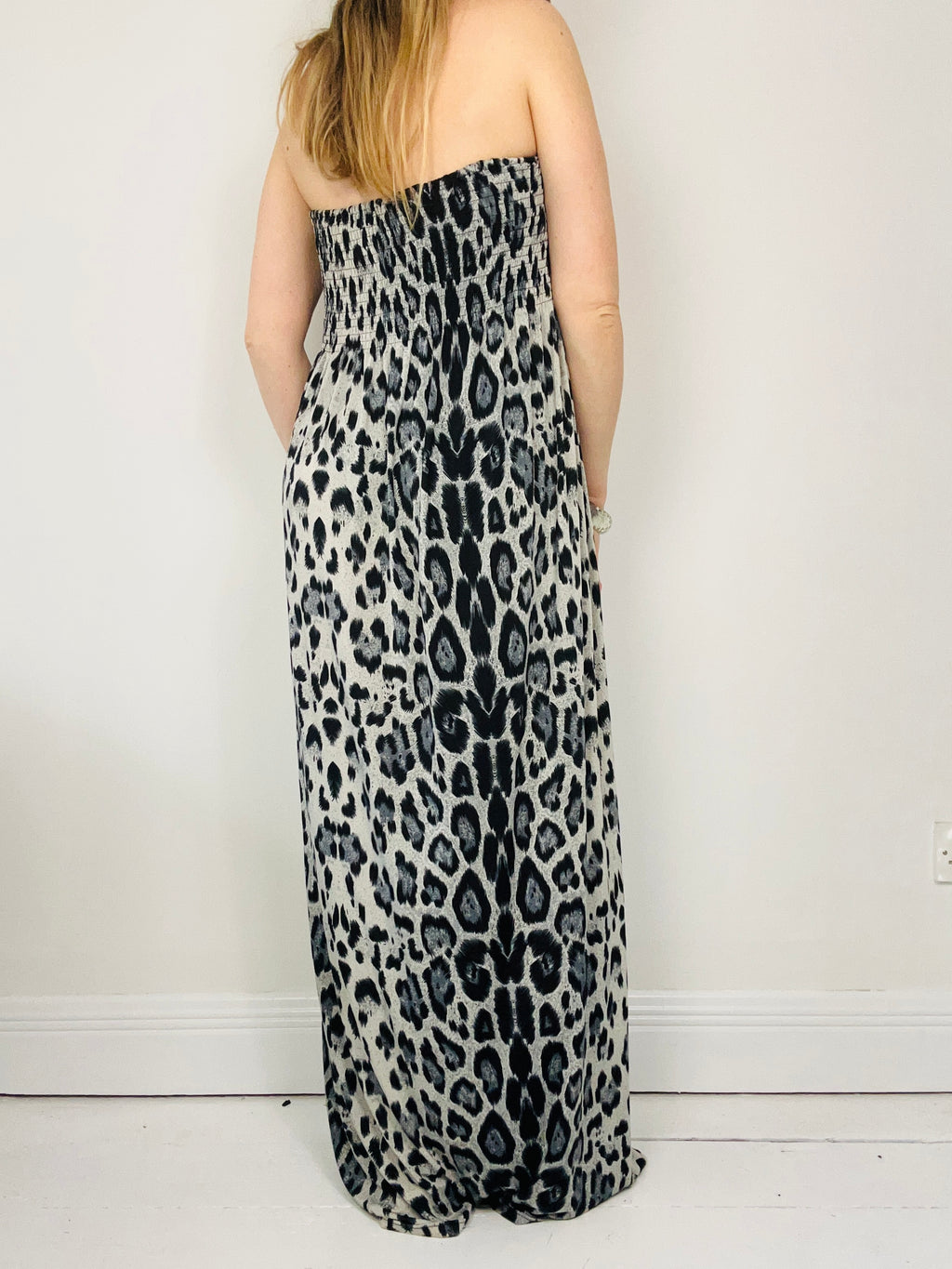 Cheetah print Grey Maxi Dress Size 10