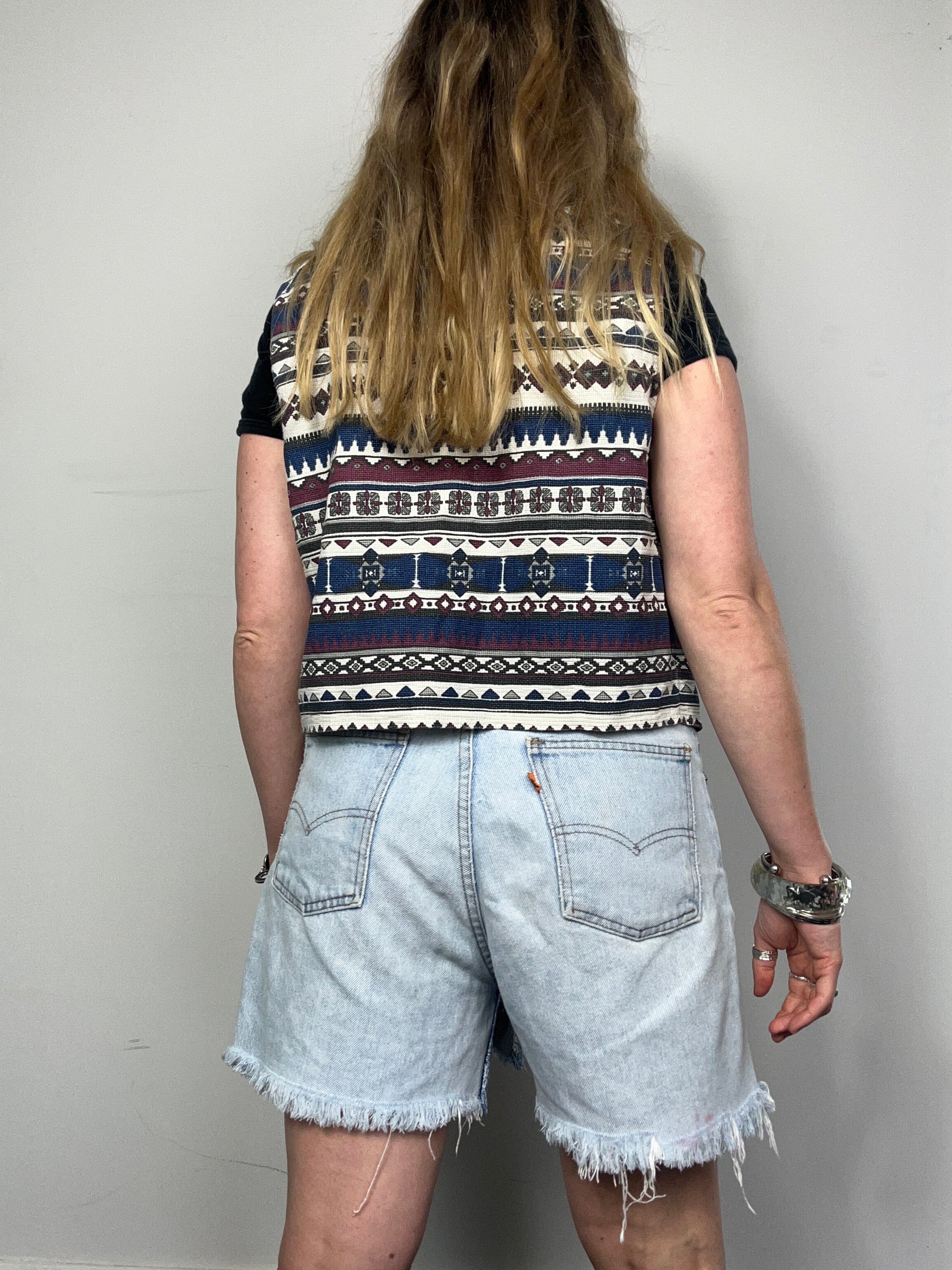 Aztec 90's Canvas Waistcoat Size 10/12