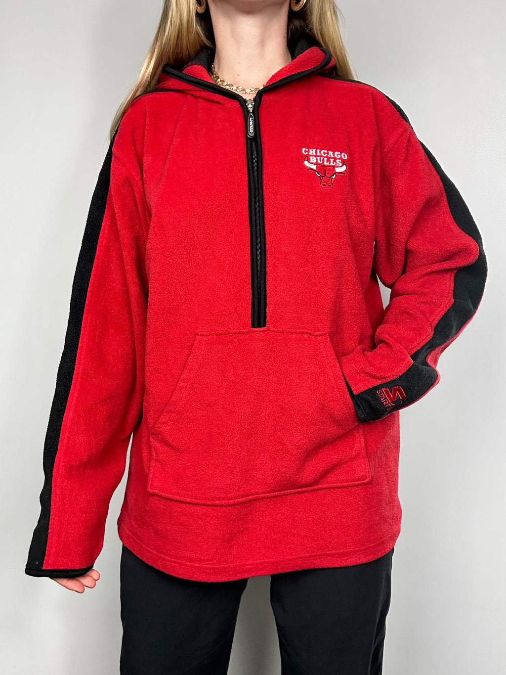Chicago Red Half Zip Fleece Size L