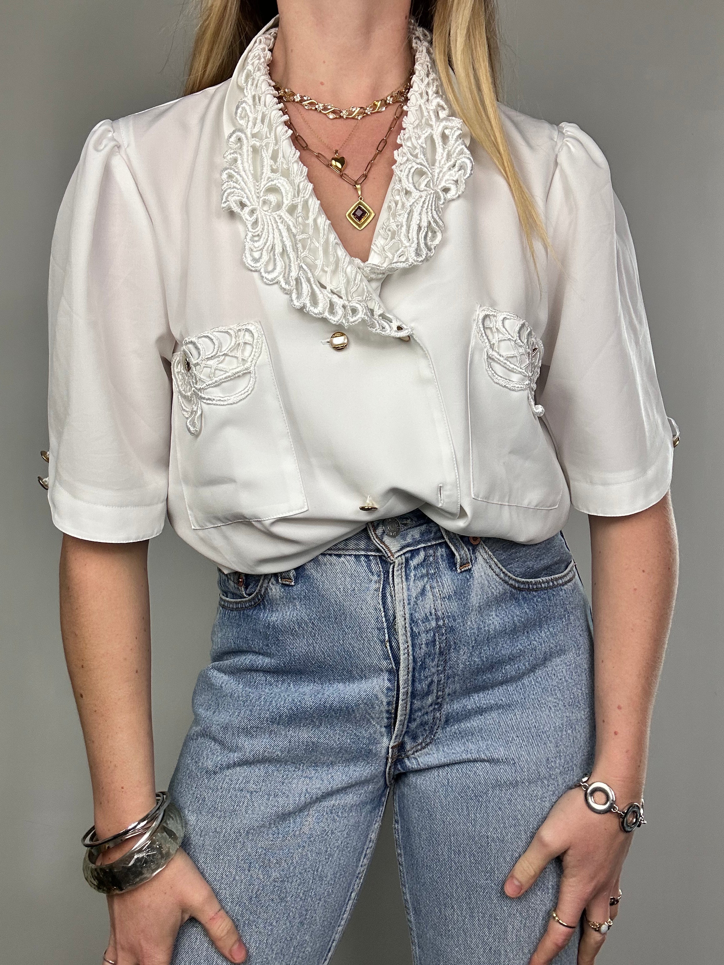 White 80's Shirt Size 12