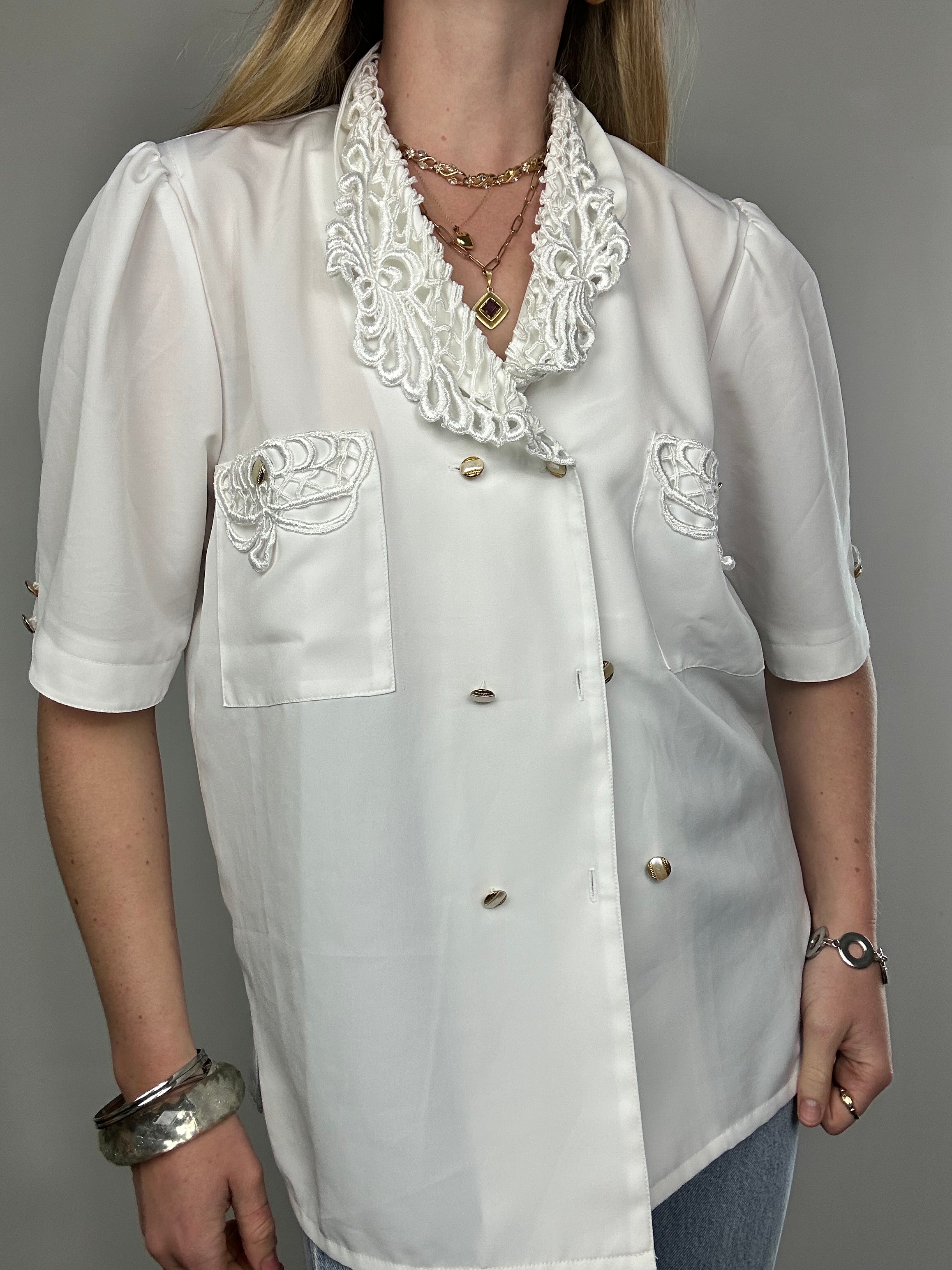 White 80's Shirt Size 12