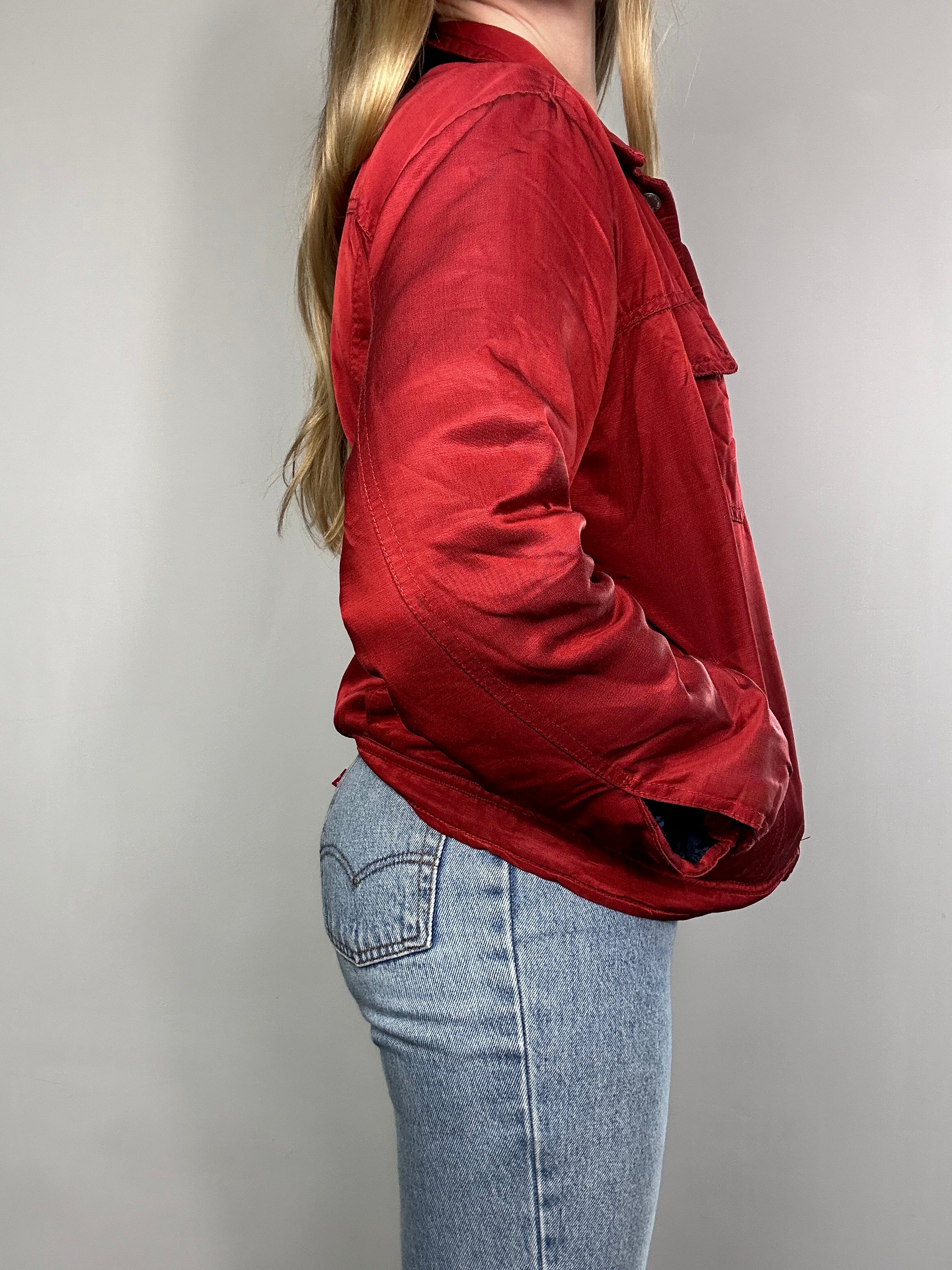 Red Satin 80's Jacket Size 10