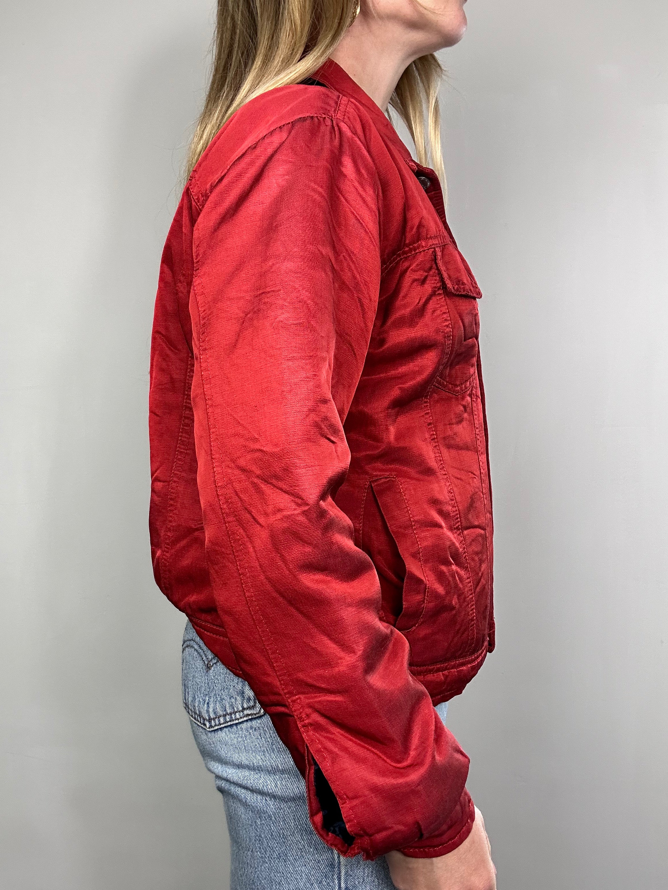 Red Satin 80's Jacket Size 10