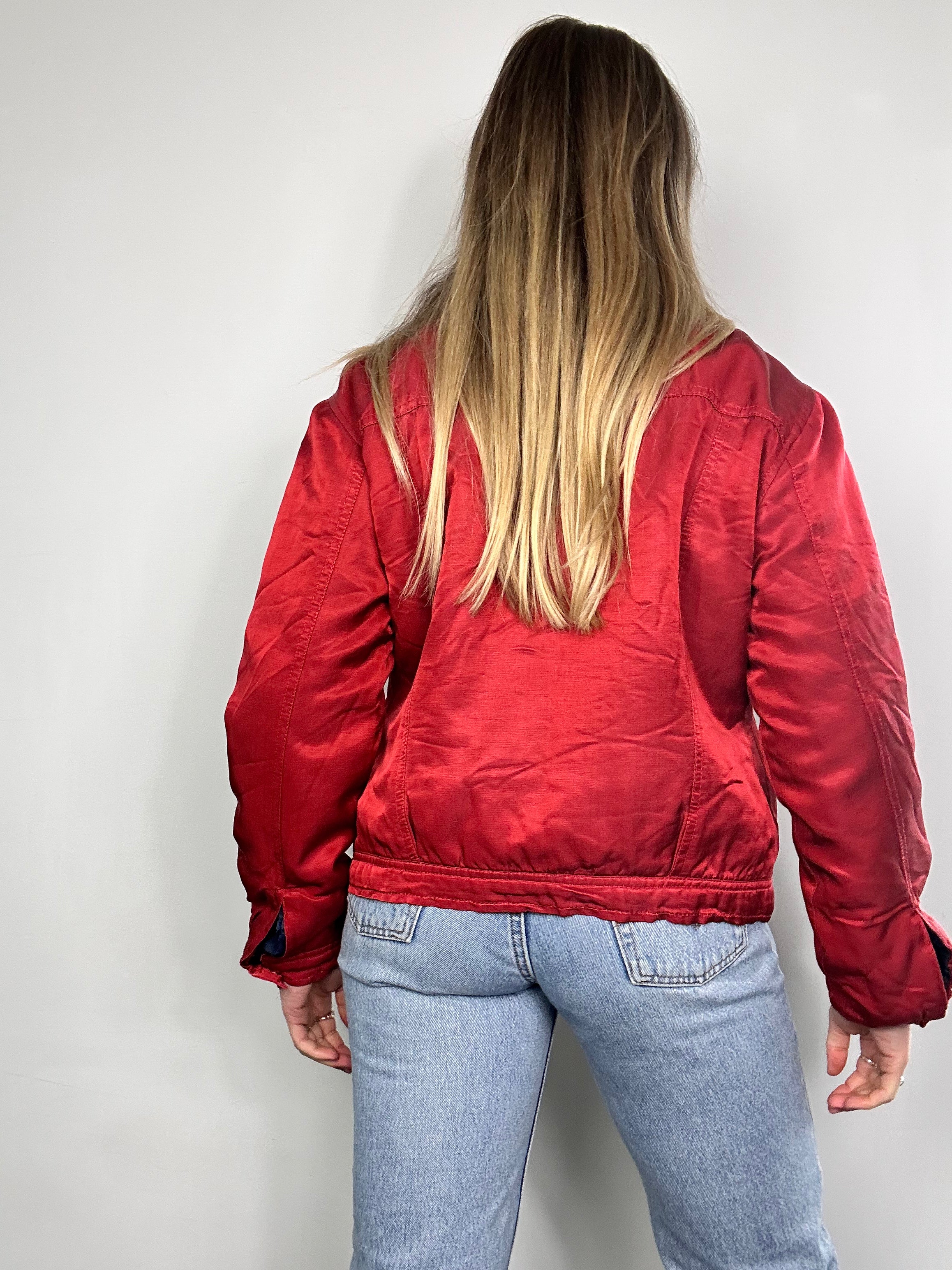 Red Satin 80's Jacket Size 10