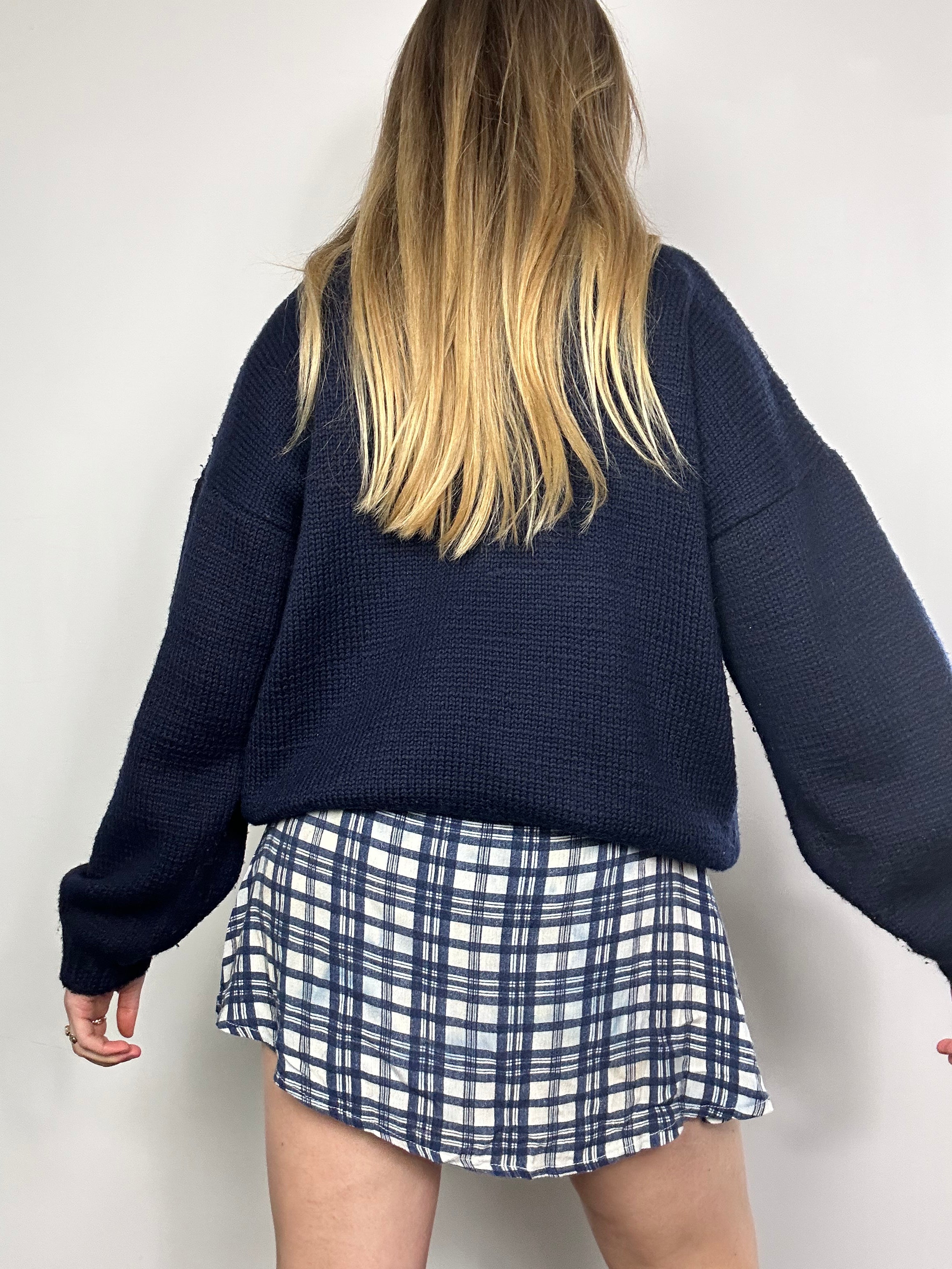 Snow Print Pearl Knit Sweater Size M