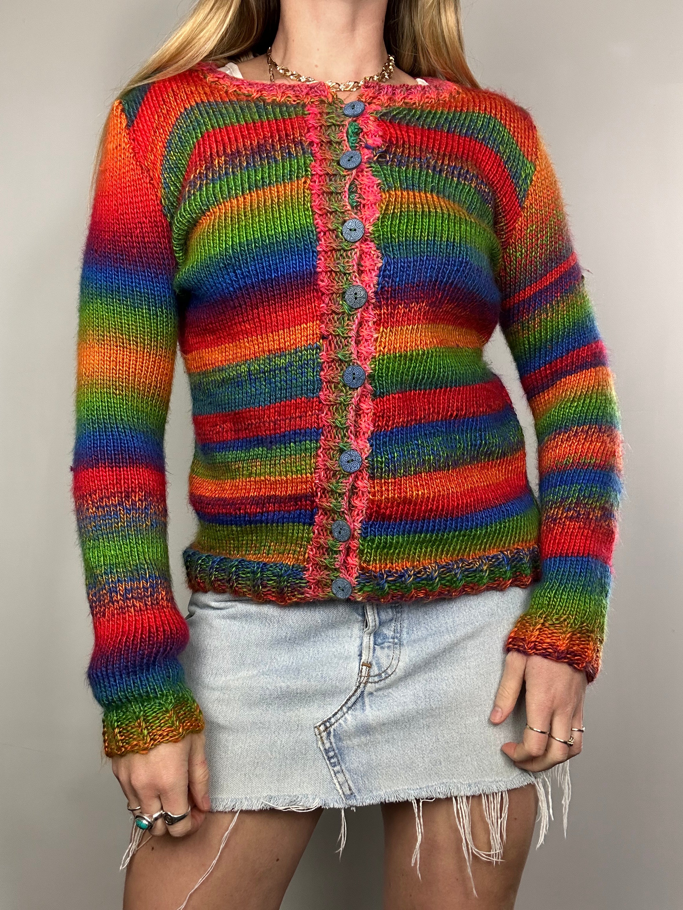 Knit Striped Cardigan Size 8/10