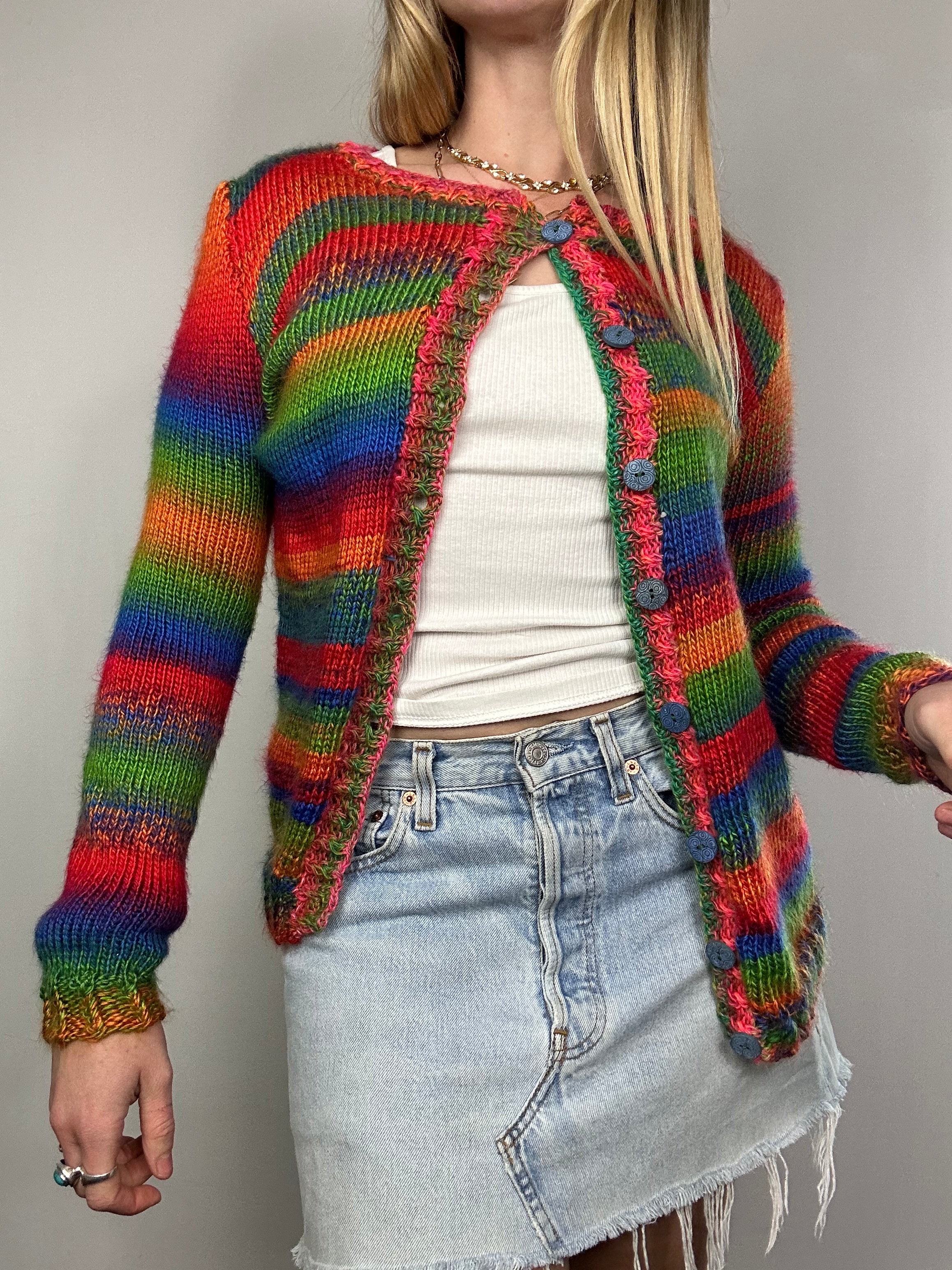 Knit Striped Cardigan Size 8/10