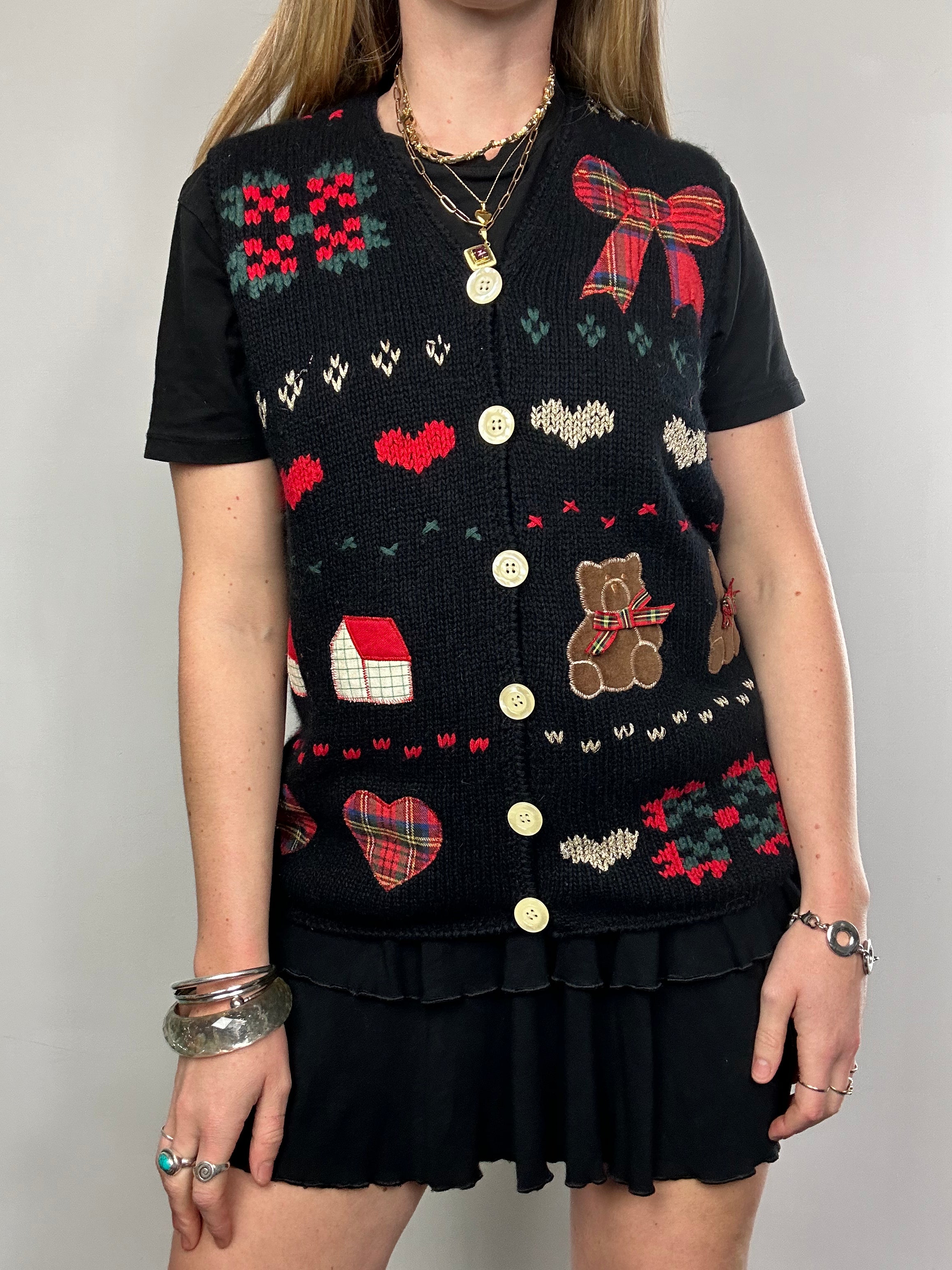 Knit Embroidered Sweater Vest Size 10